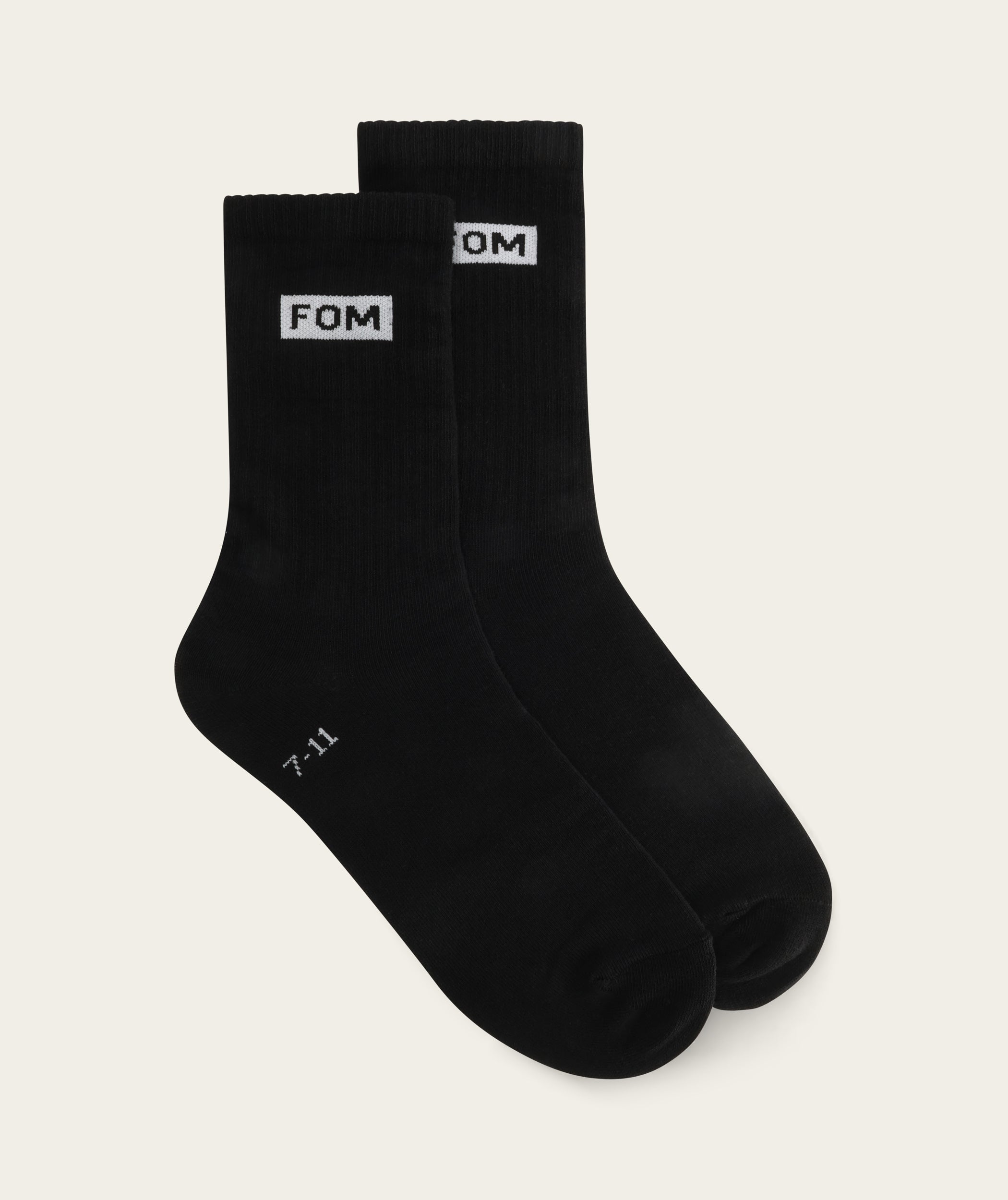Socks Crew - Black FOM (Size 7-11)
