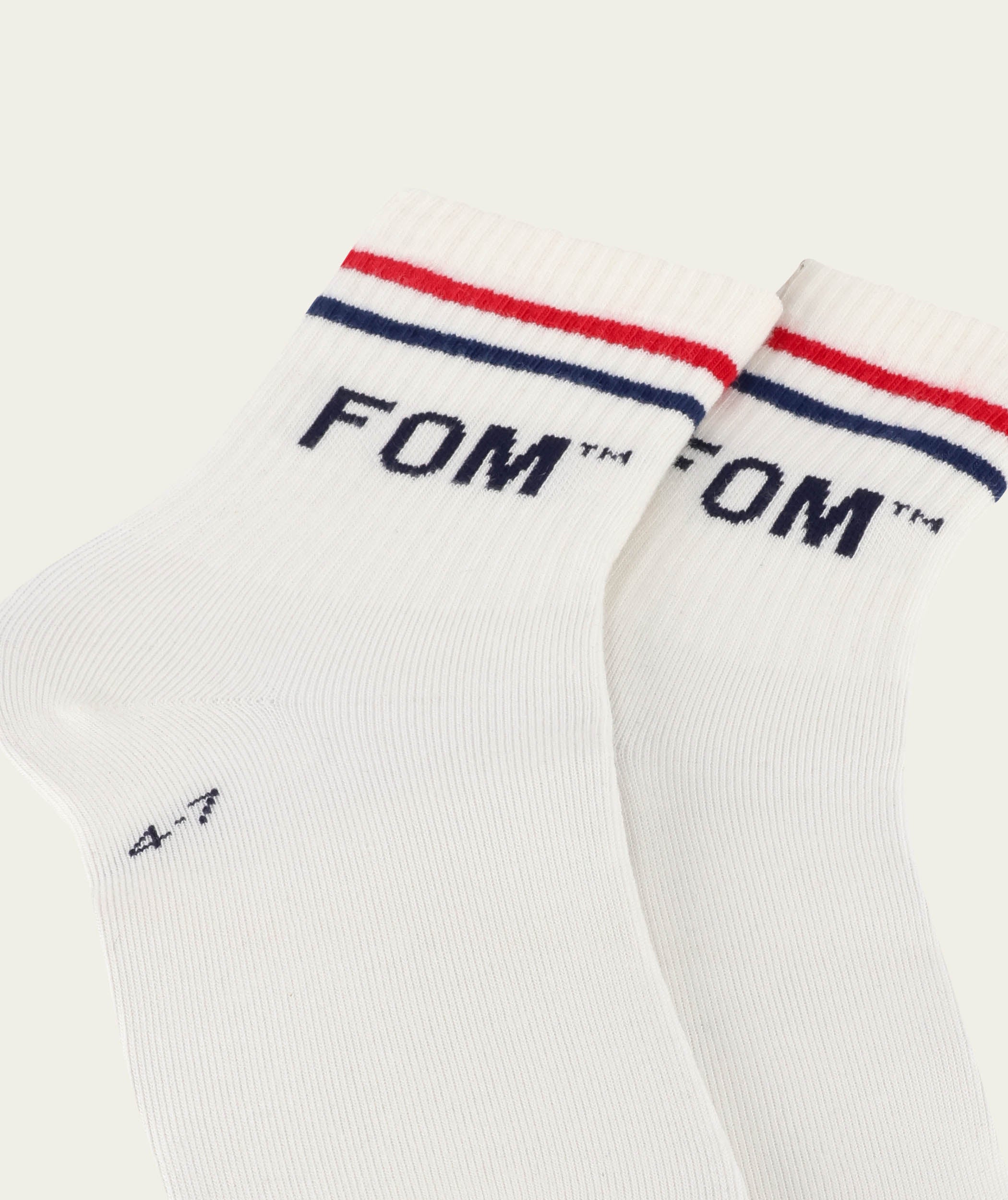 Socks FOM Active - Cream/ Red & Navy Stripe (Size 4-7)