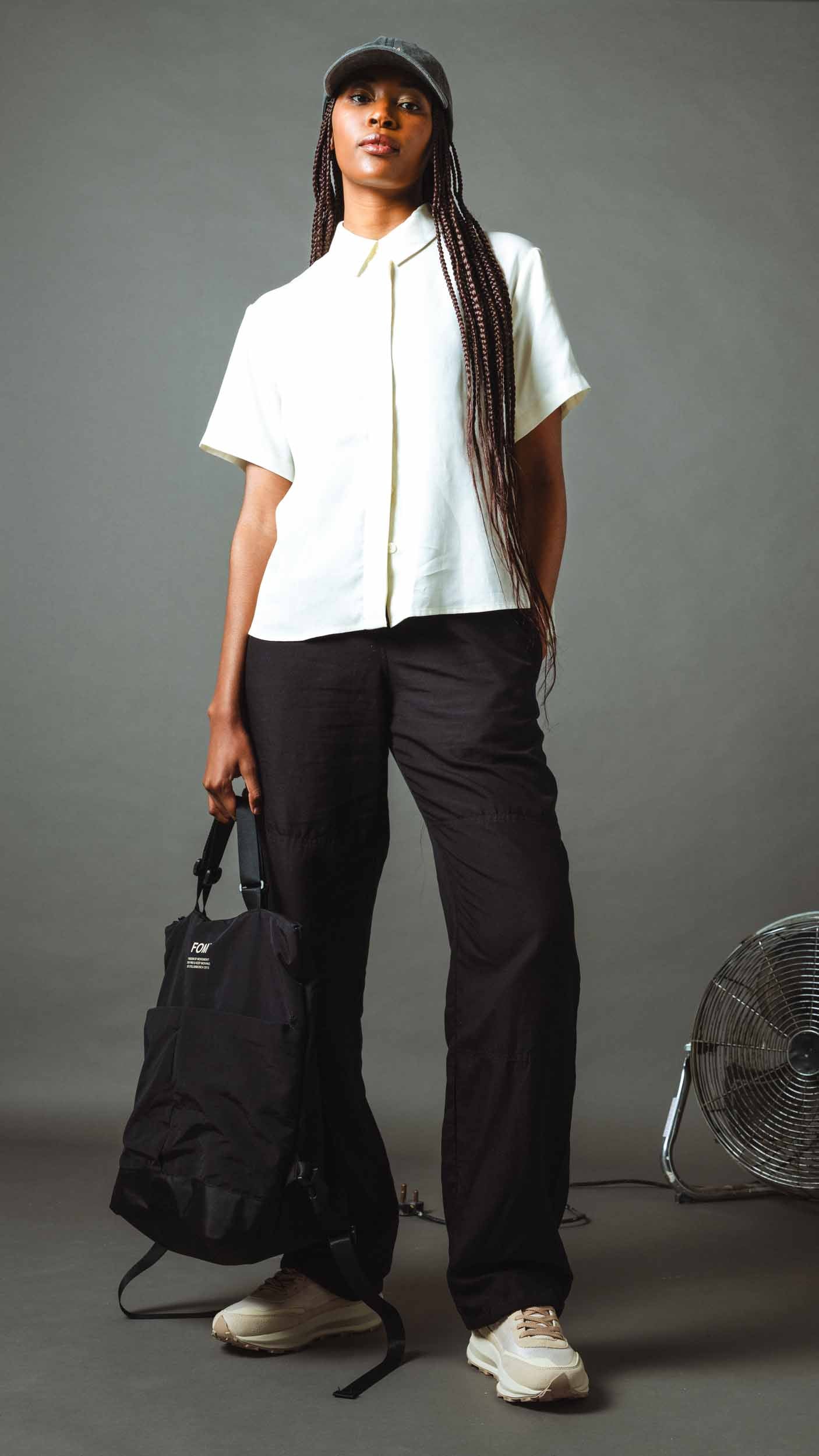 Ladies Drawstring Lyocell Trousers - Black