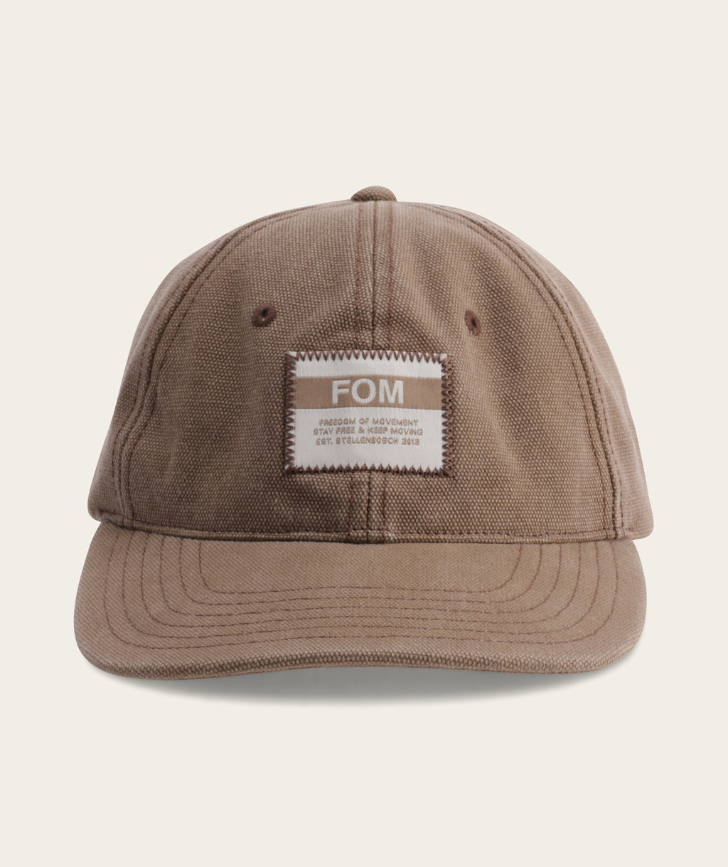 6 Panel Cotton Canvas Cap Washed Mocha