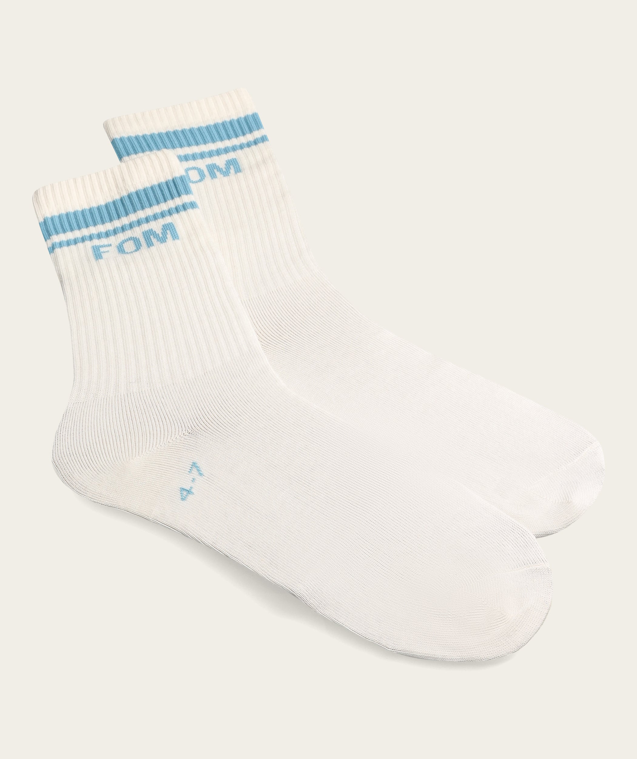 Socks Crew Twin Pack - Sky Gray & Off-White Stripes (Size 4-7)