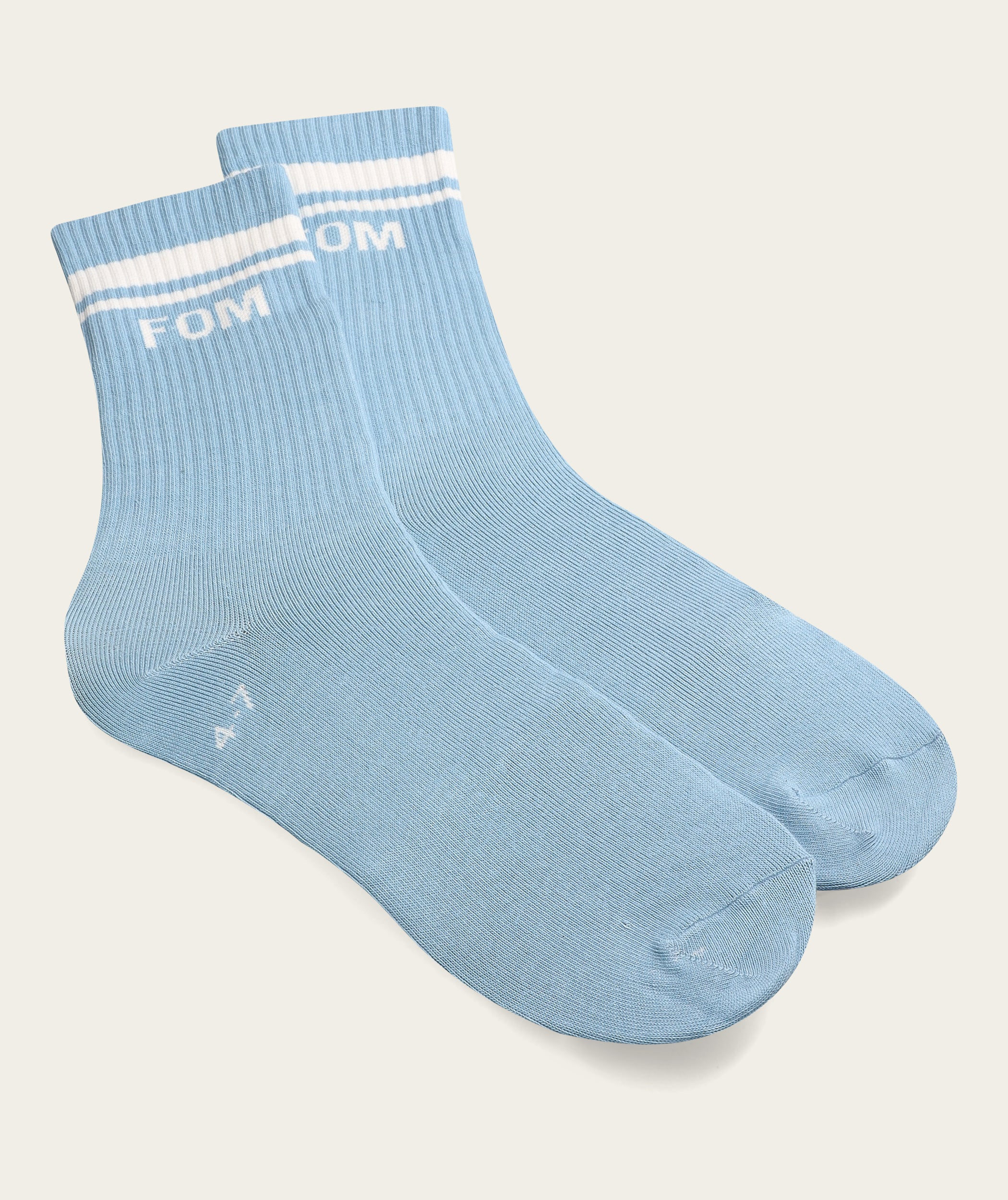 Socks Crew Twin Pack - Sky Gray & Off-White Stripes (Size 4-7)