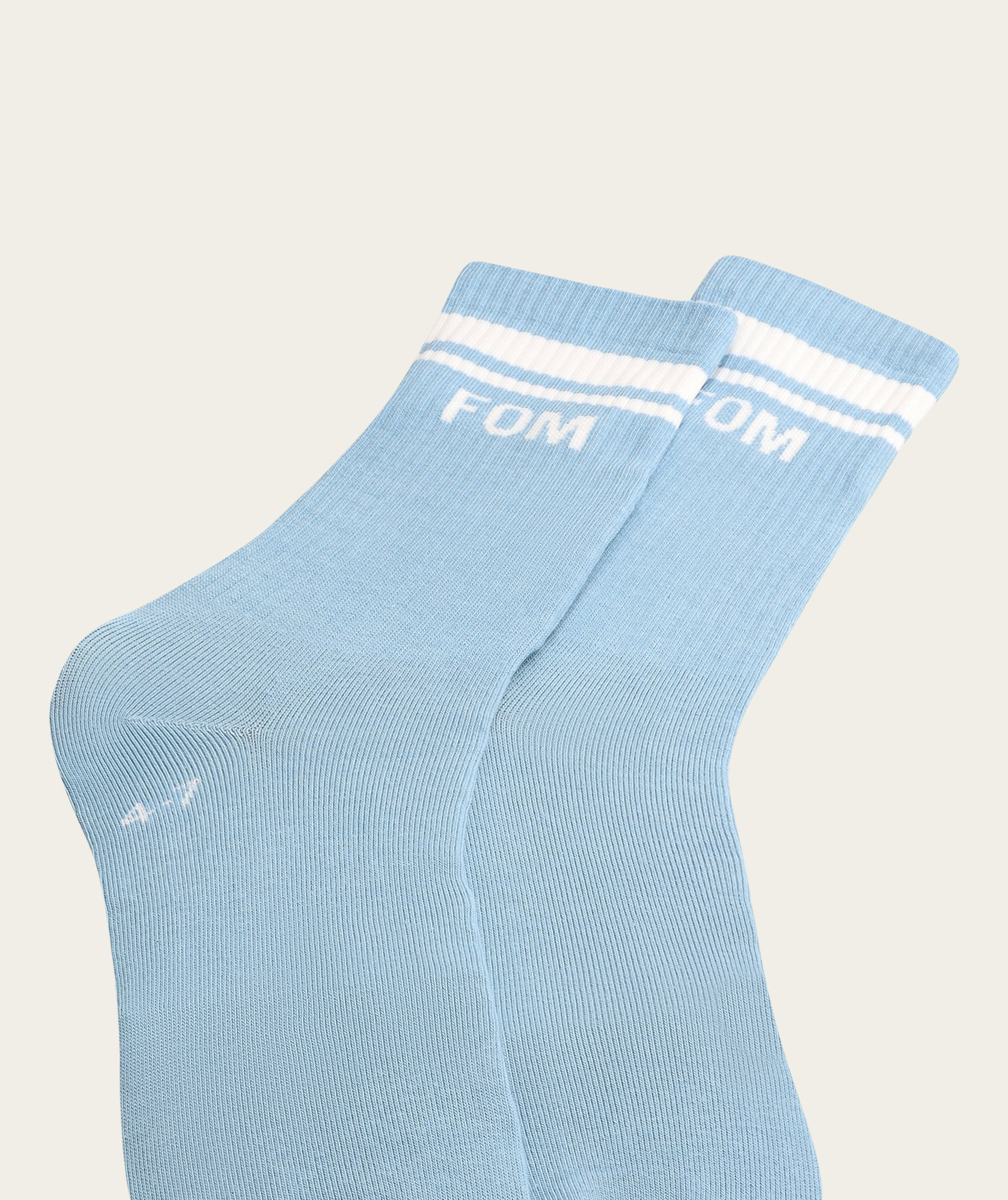 Socks Crew Twin Pack - Sky Gray & Off-White Stripes (Size 4-7)