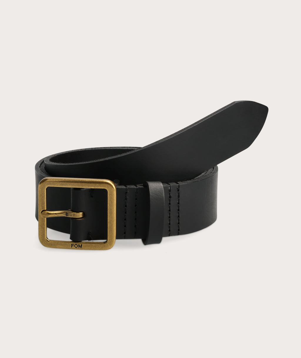 Belt Black Brass Buckle