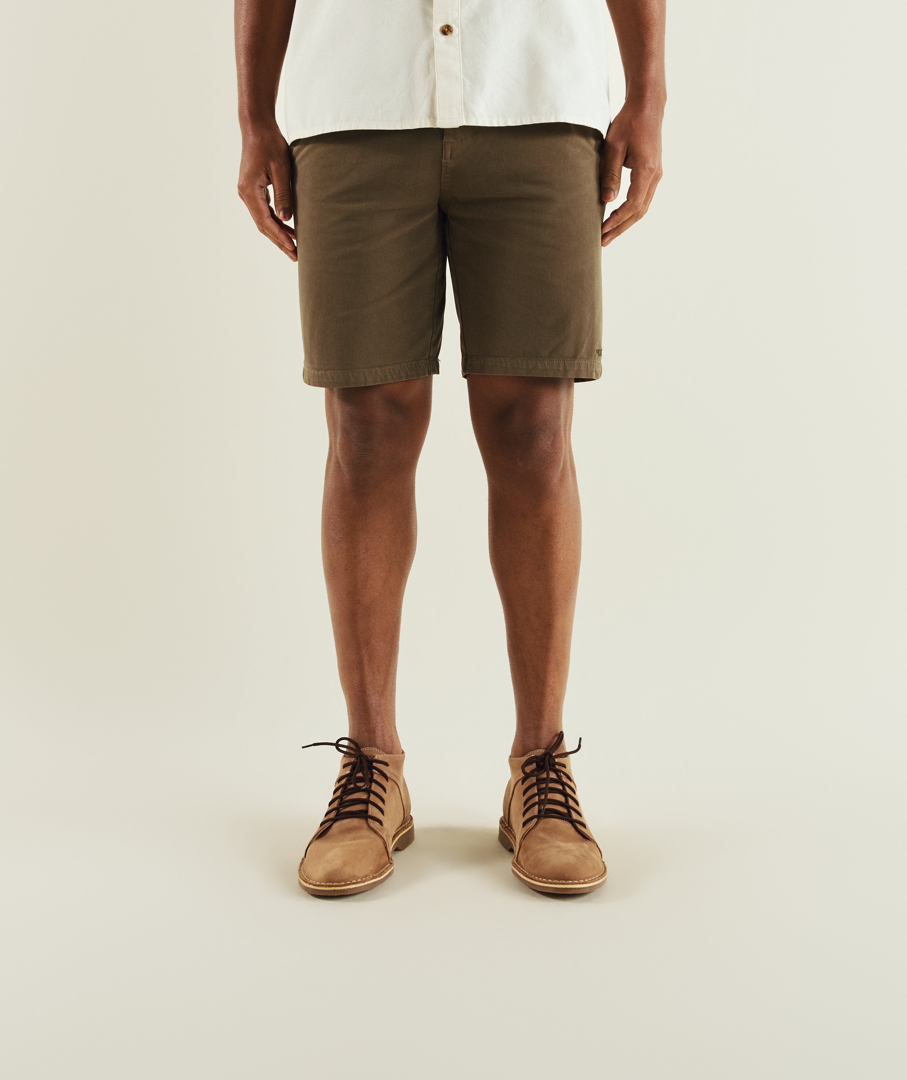 Mens Cotton Twill Chino Shorts - Olive