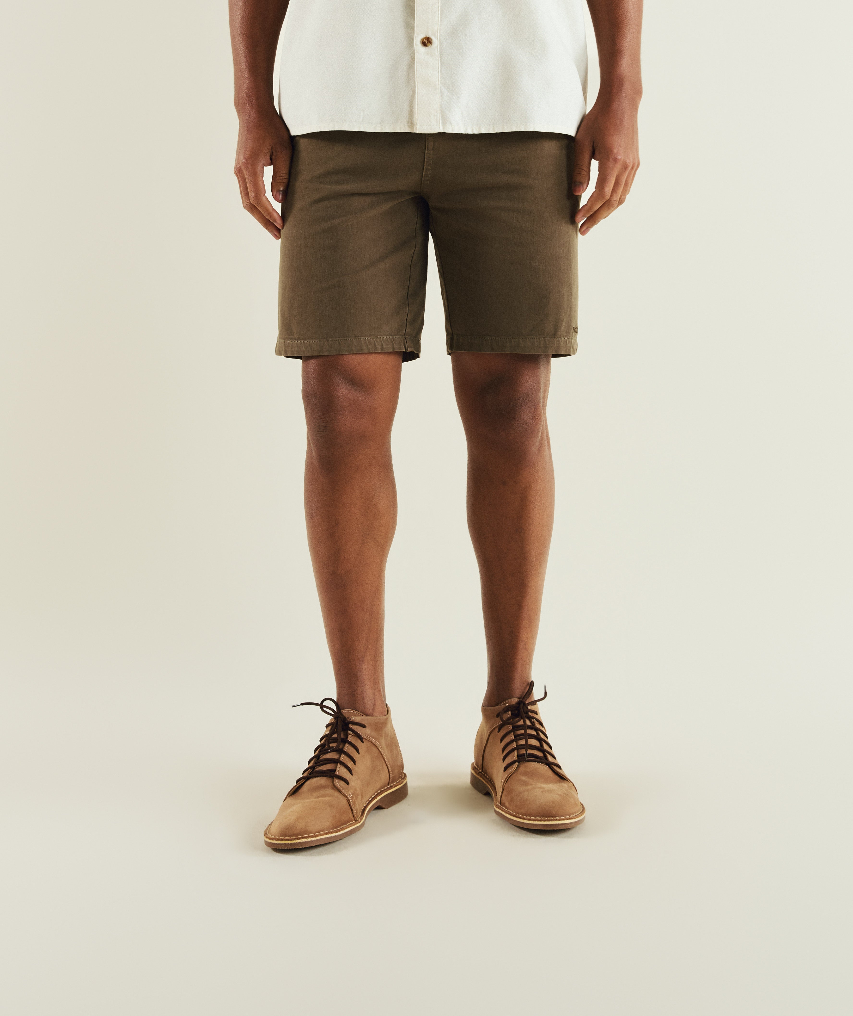 Mens Cotton Twill Chino Shorts - Olive