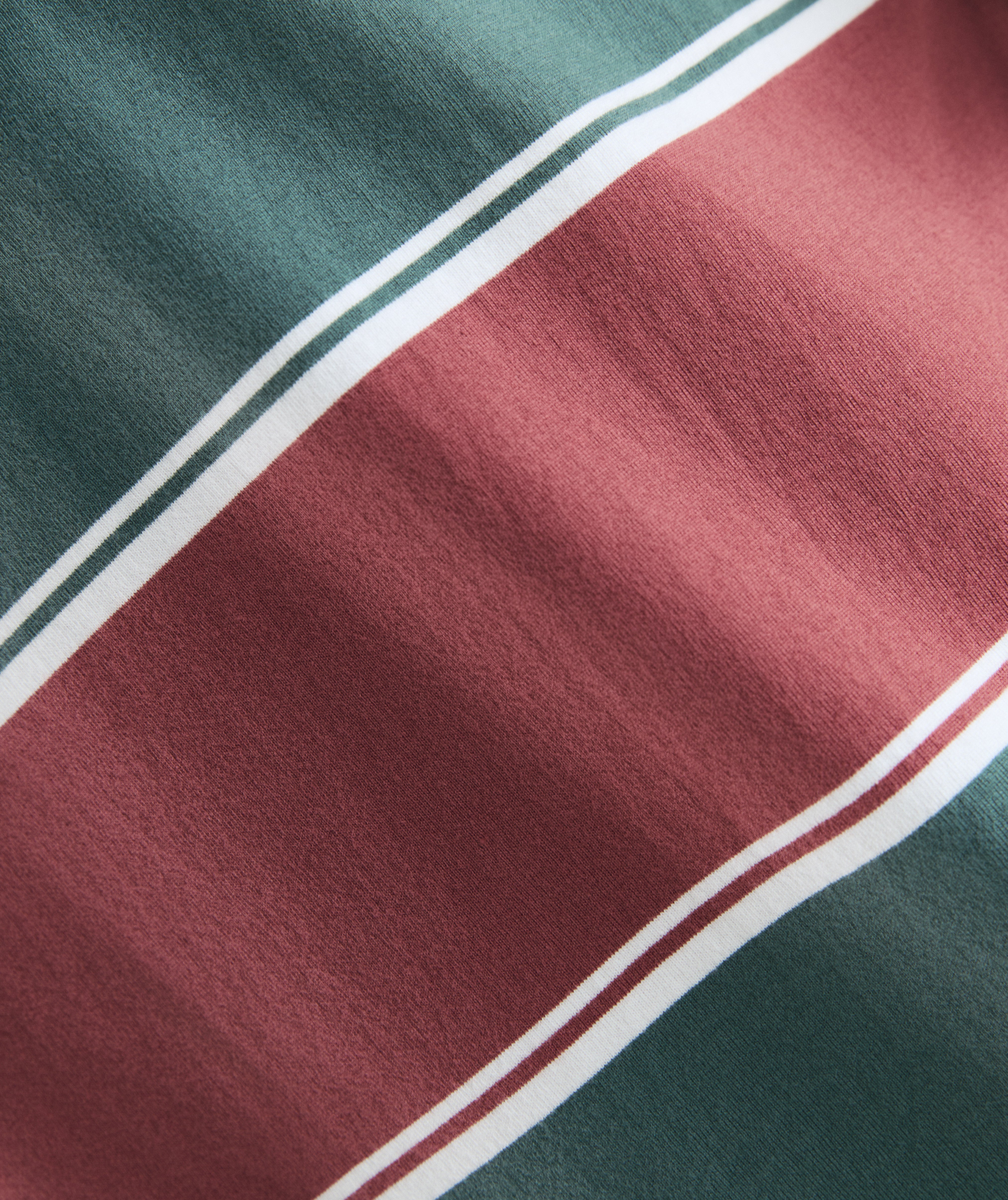 Mens Relaxed Stripe Tee - Burgundy & Green