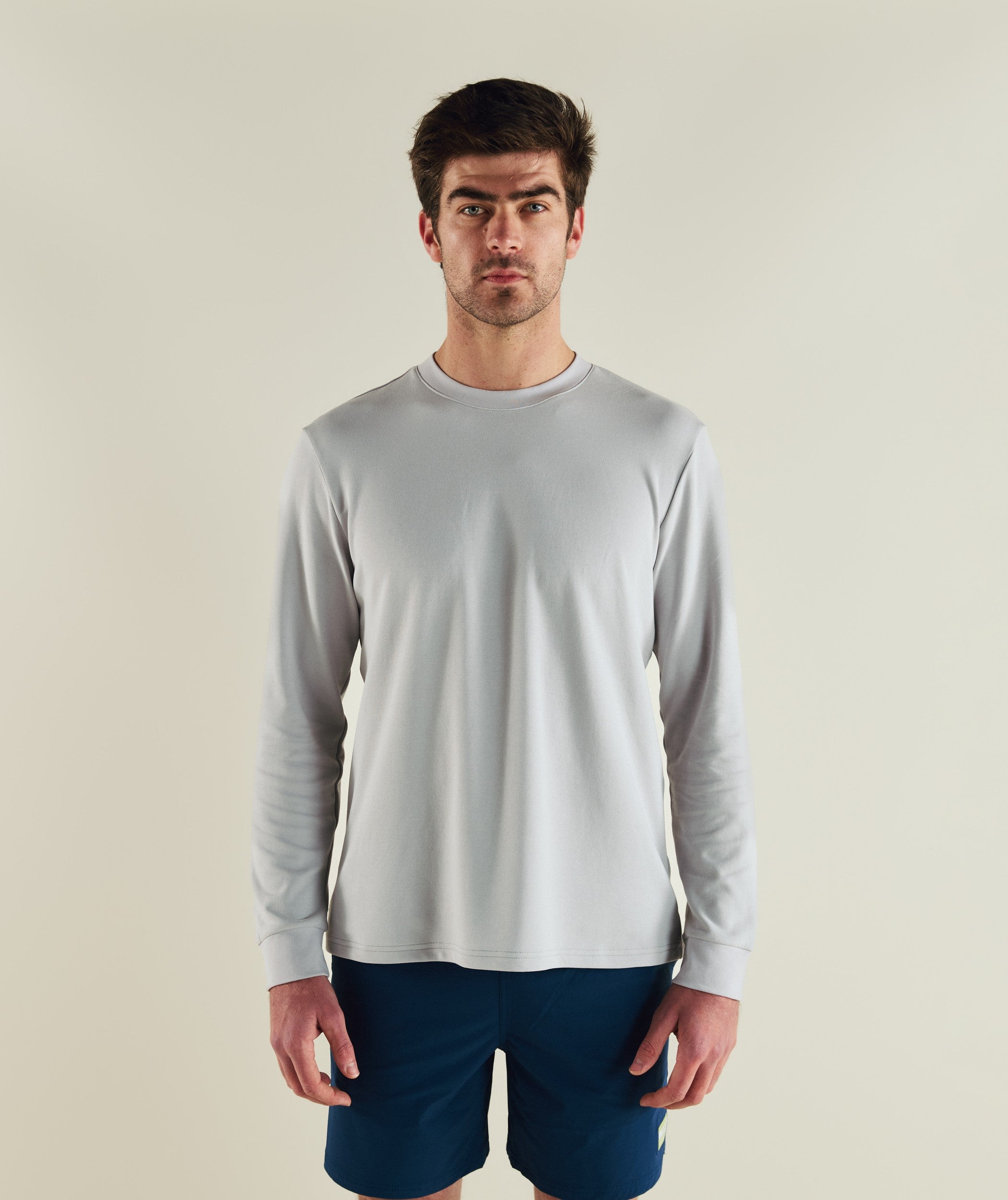 Mens FreeMotion Long Sleeve Tee - Cool Grey