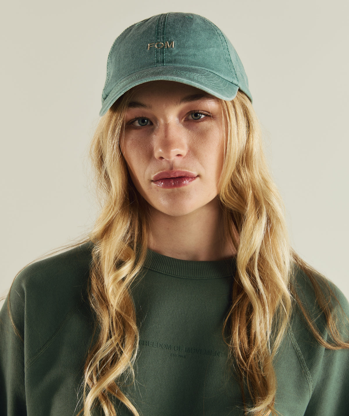 Ladies Textured Crew Neck Sweat - Sage Green