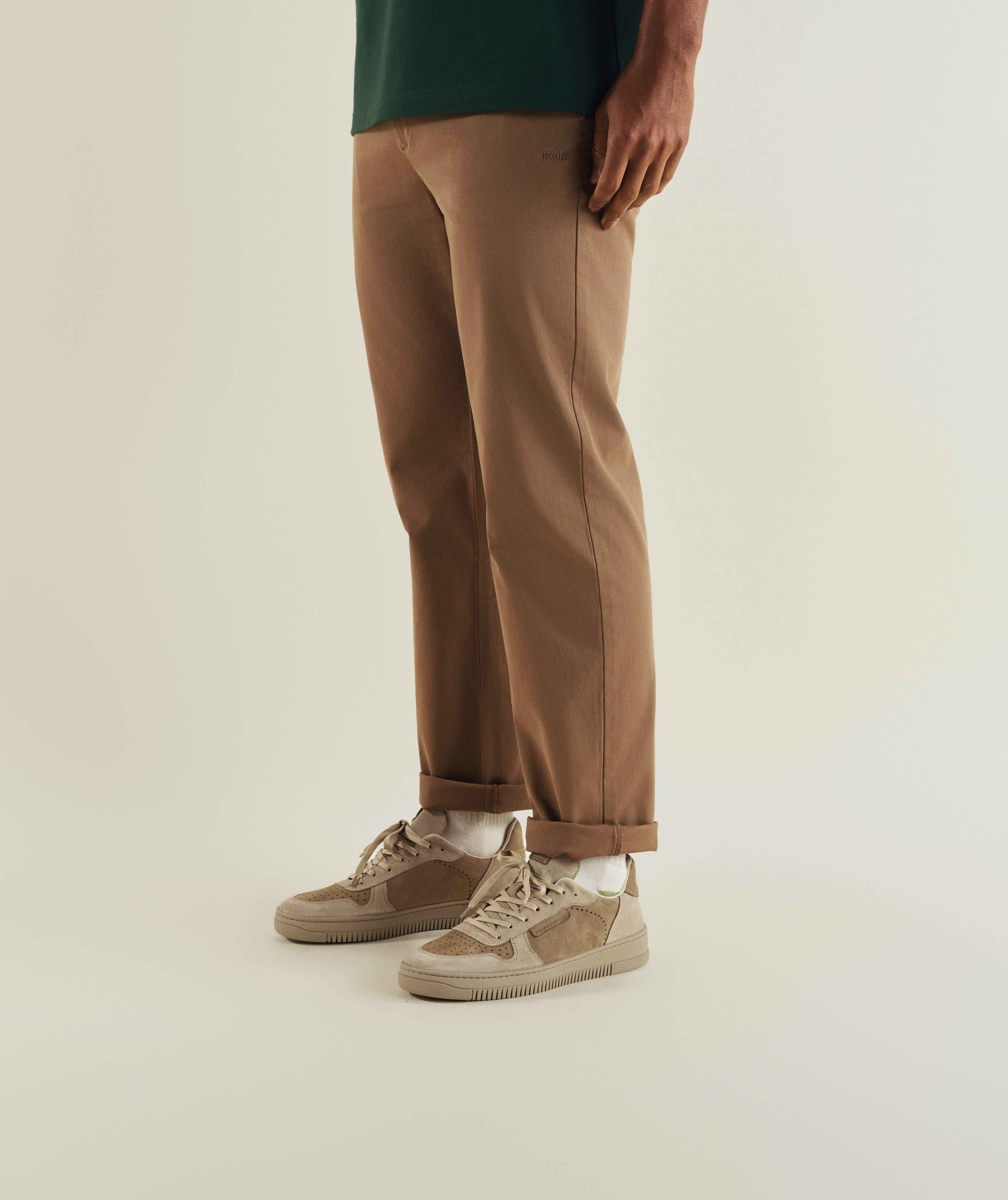 Mens Cotton Twill Chino Trousers - Coffee