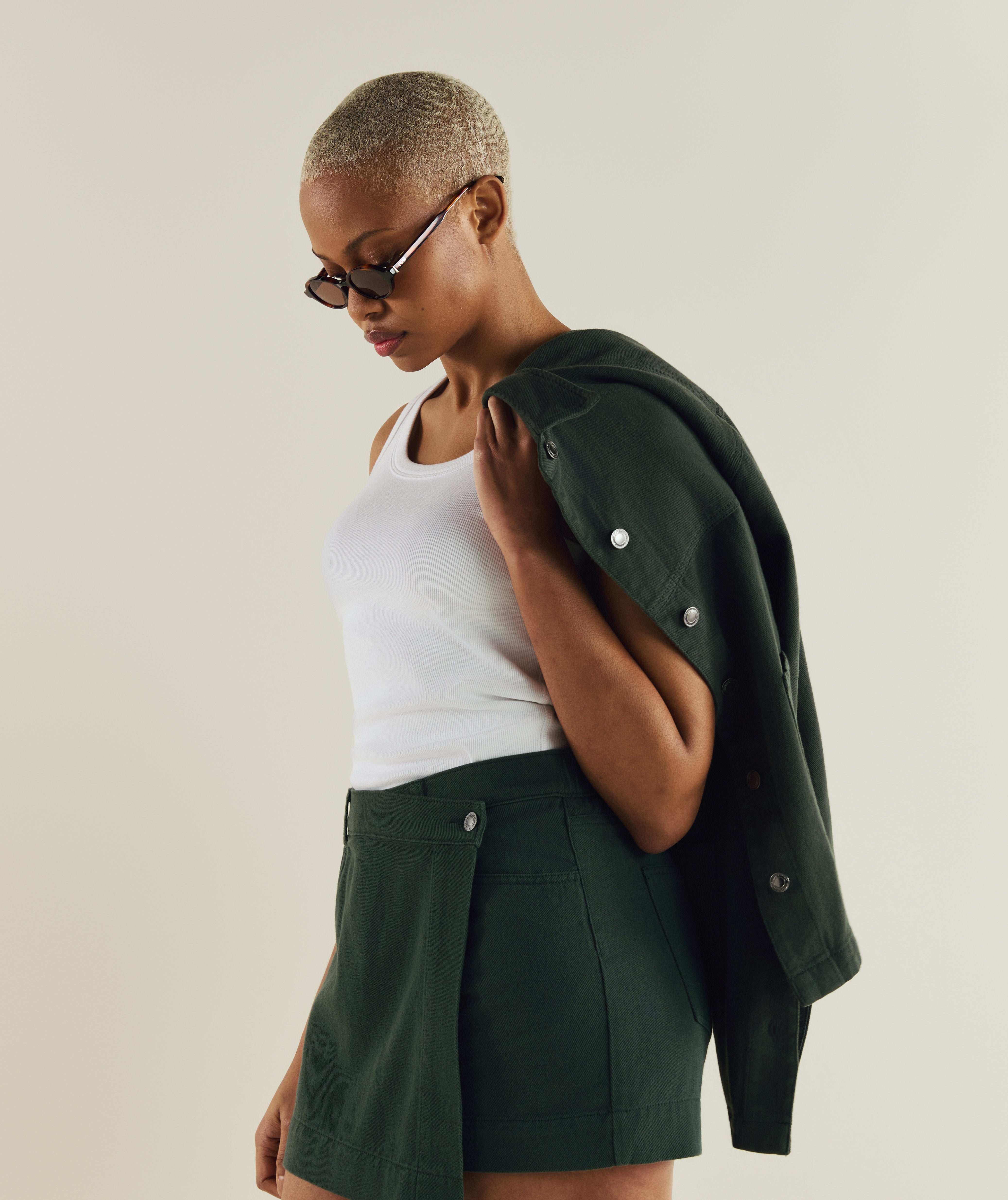 Ladies Shacket - Dark Green
