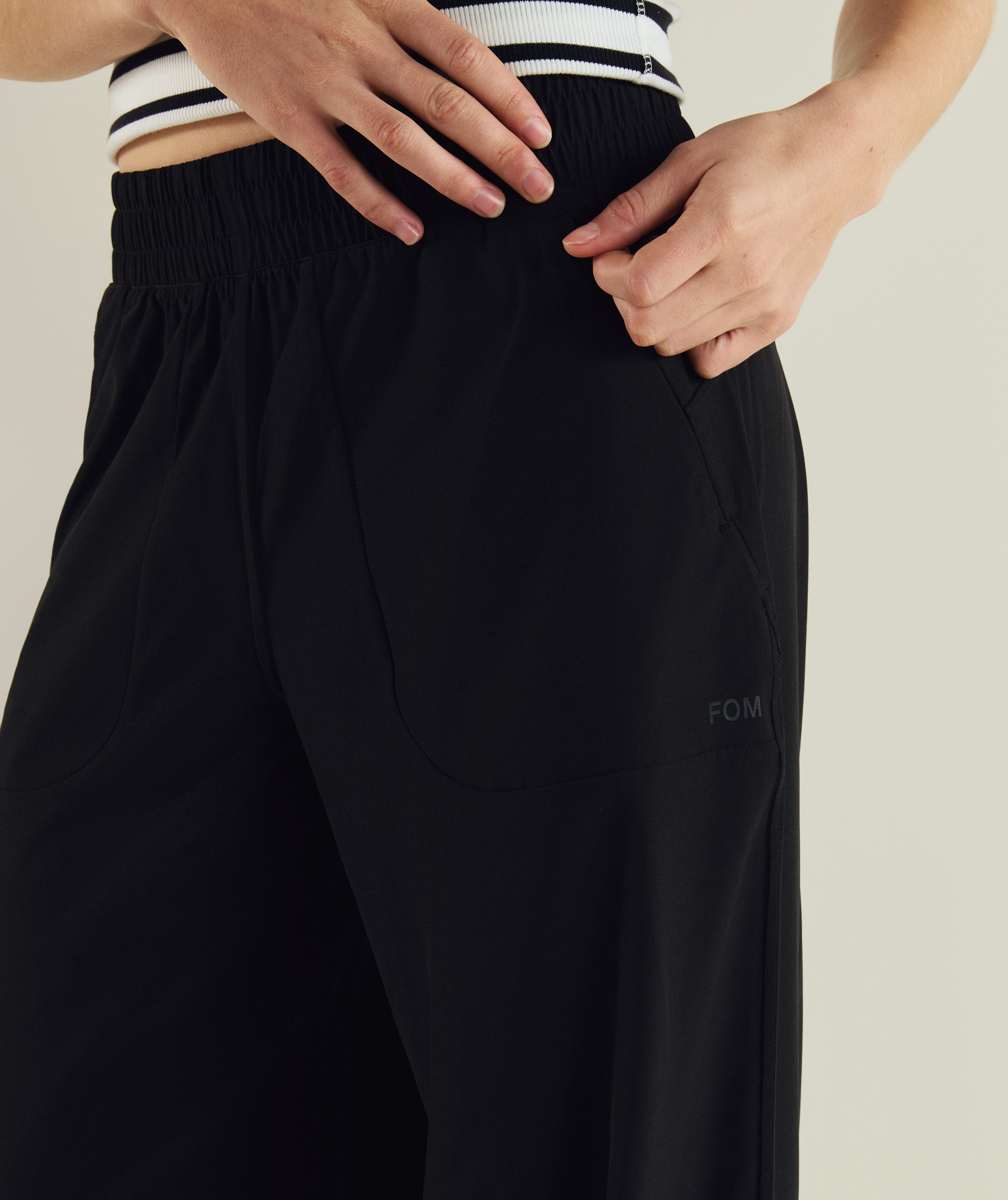 Ladies Wide Leg Trousers - Black