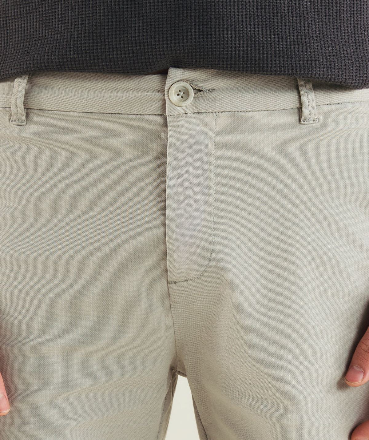 Mens Cotton Canvas Chino Shorts - Cement