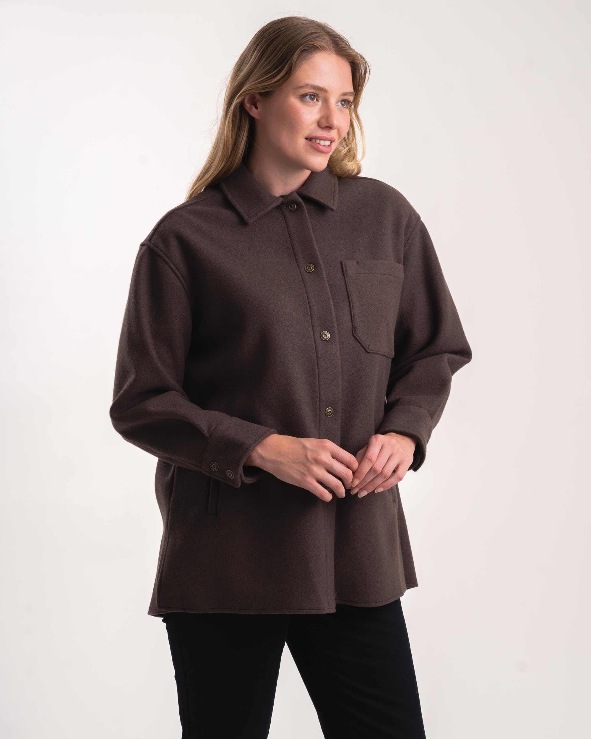 Ladies Melton Jacket - Chocolate Melange