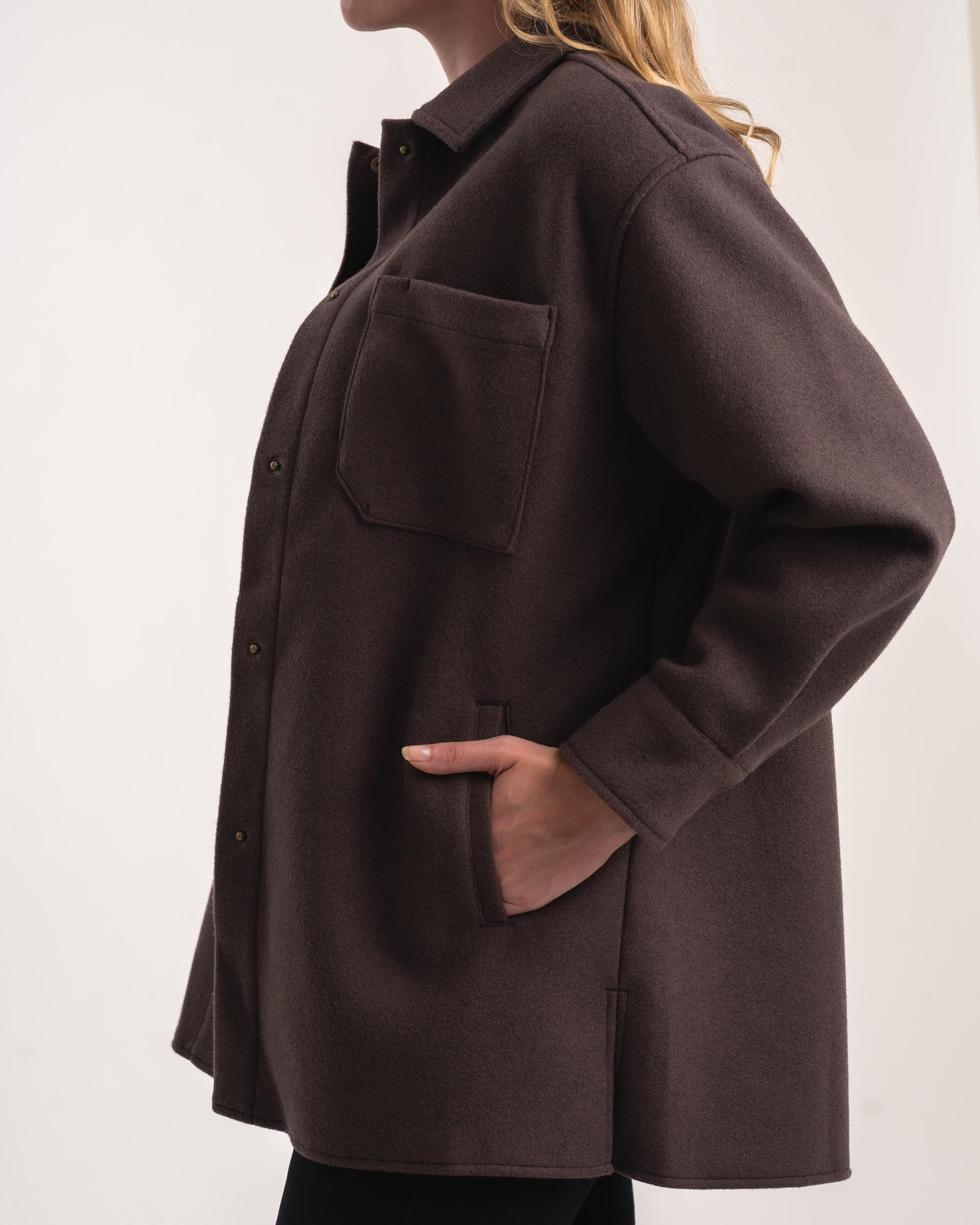 Ladies Melton Jacket - Chocolate Melange