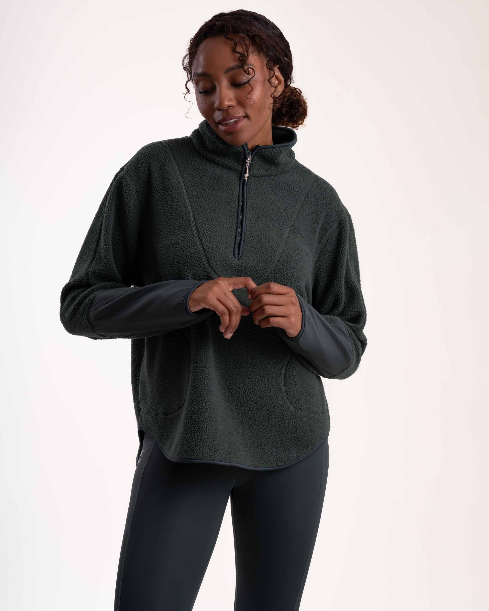 Damen Outdoor Fleecepullover - Dark Moss