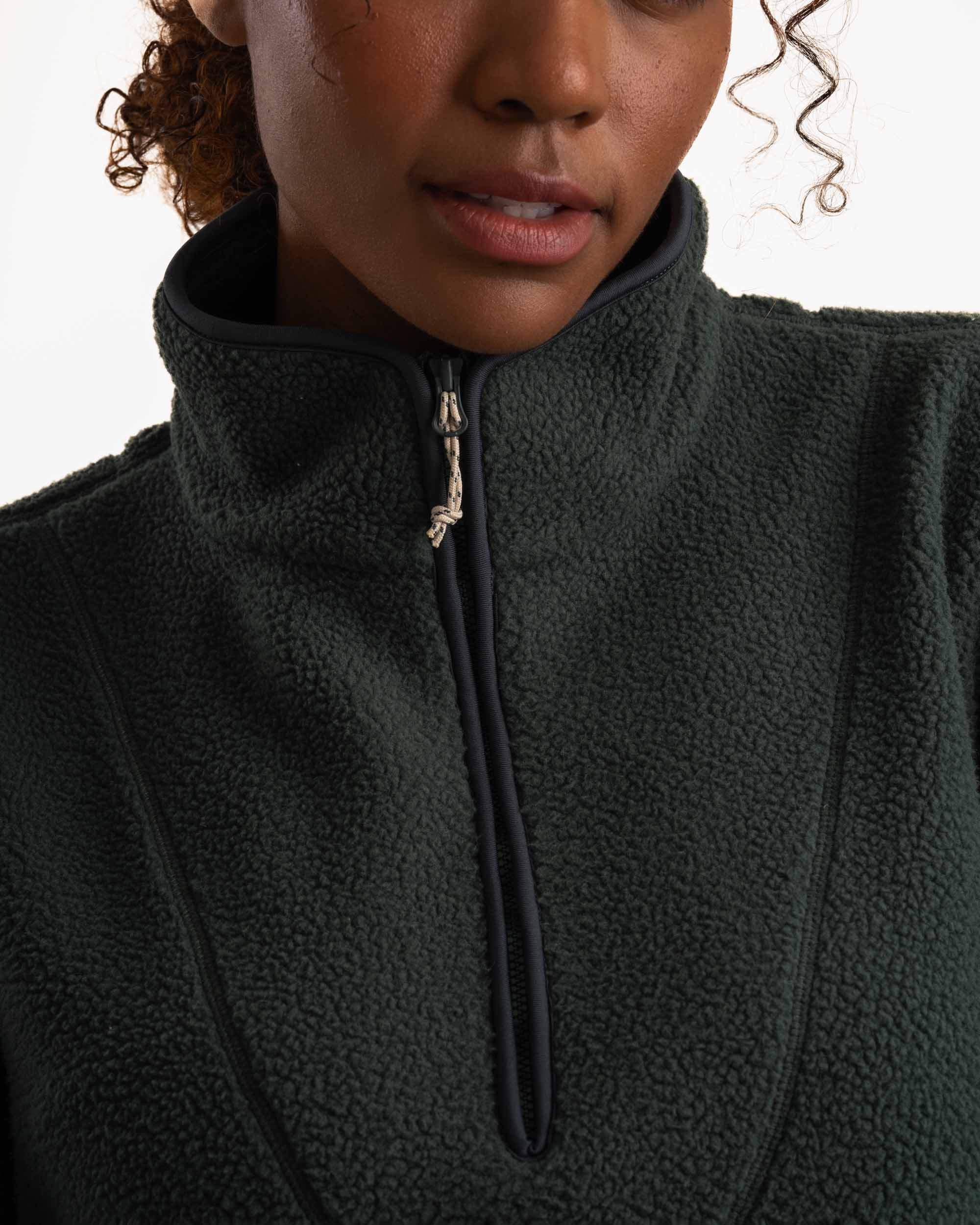 Ladies Outdoor Fleece Pullover Dark Moss