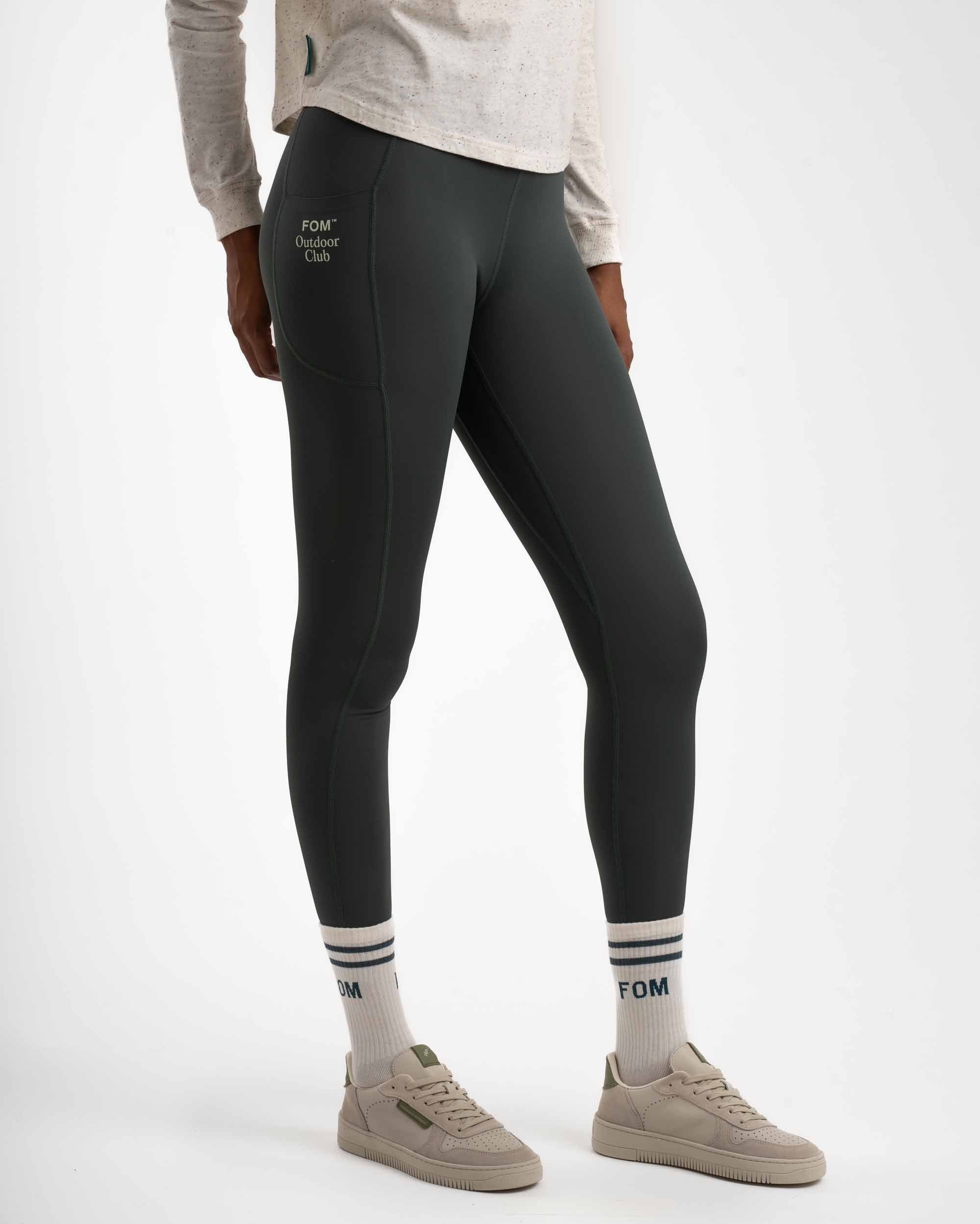 Ladies Outdoor Leggings - Dark Moss