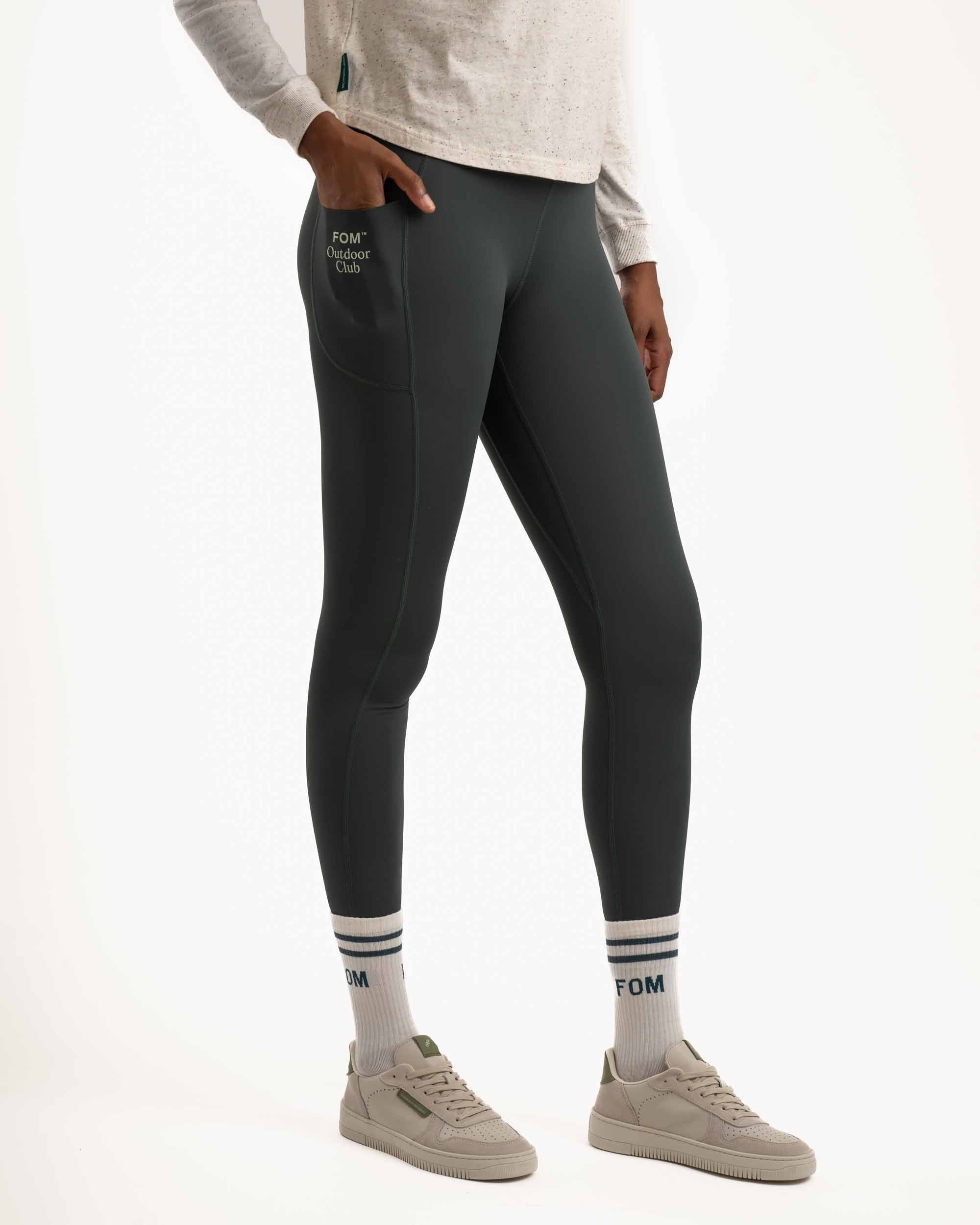 Ladies Outdoor Leggings - Dark Moss