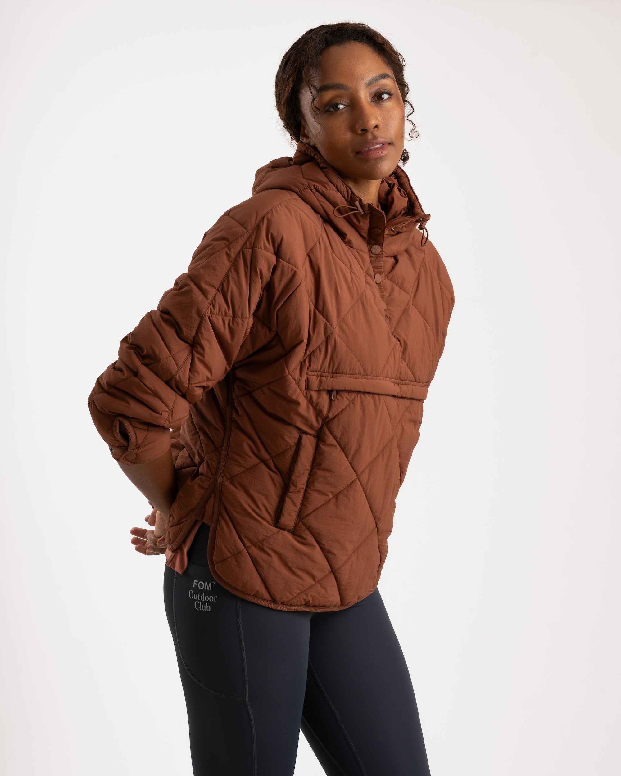 Dames Outdoor Quilted Pullover - Canyon Clay