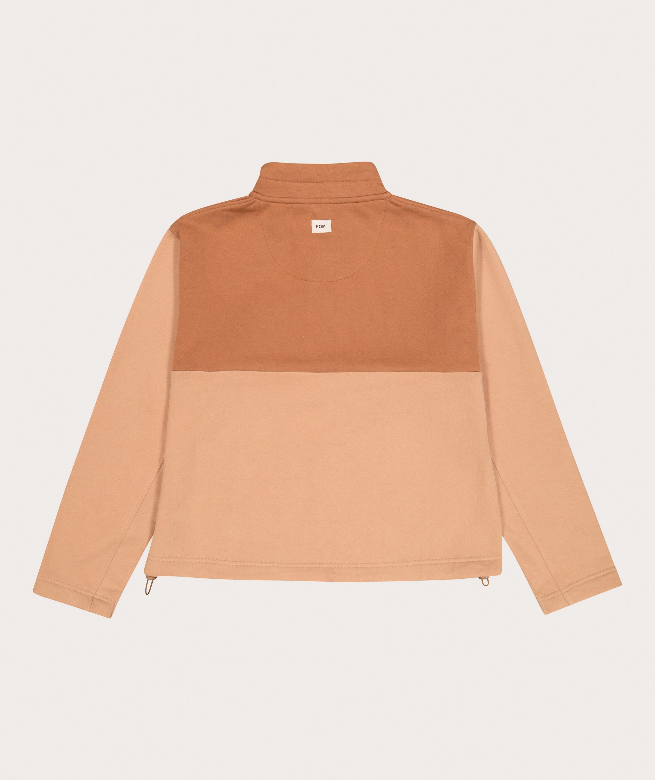 Dames 1/4 Zip Sweater - Biscuit Colourblock