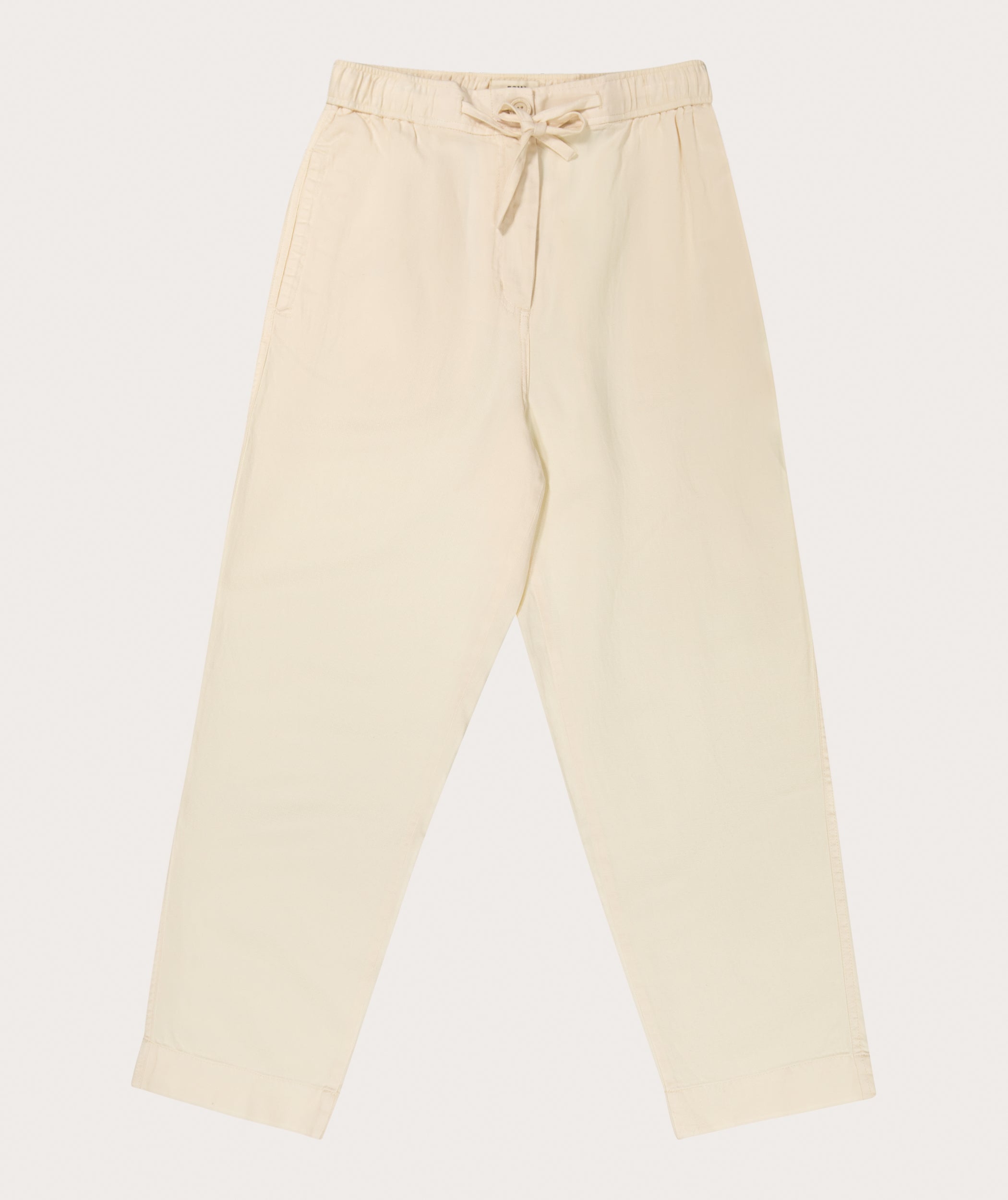 Ladies Drawstring Slouchy Trousers - Ivory