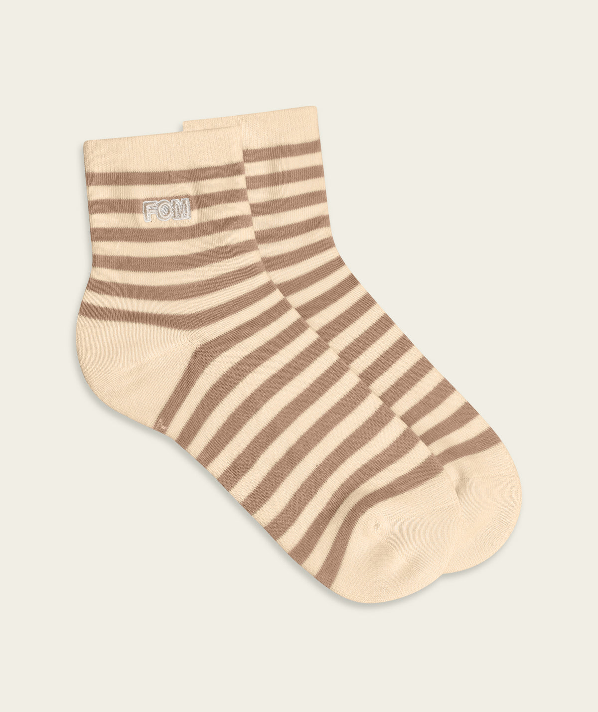 Lds: Active Sock - Off-White/ Stone Stripes