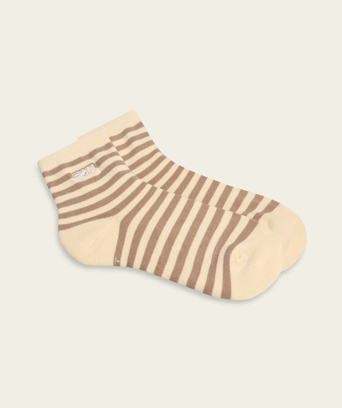 Lds: Active Sock - Off-White/ Stone Stripes