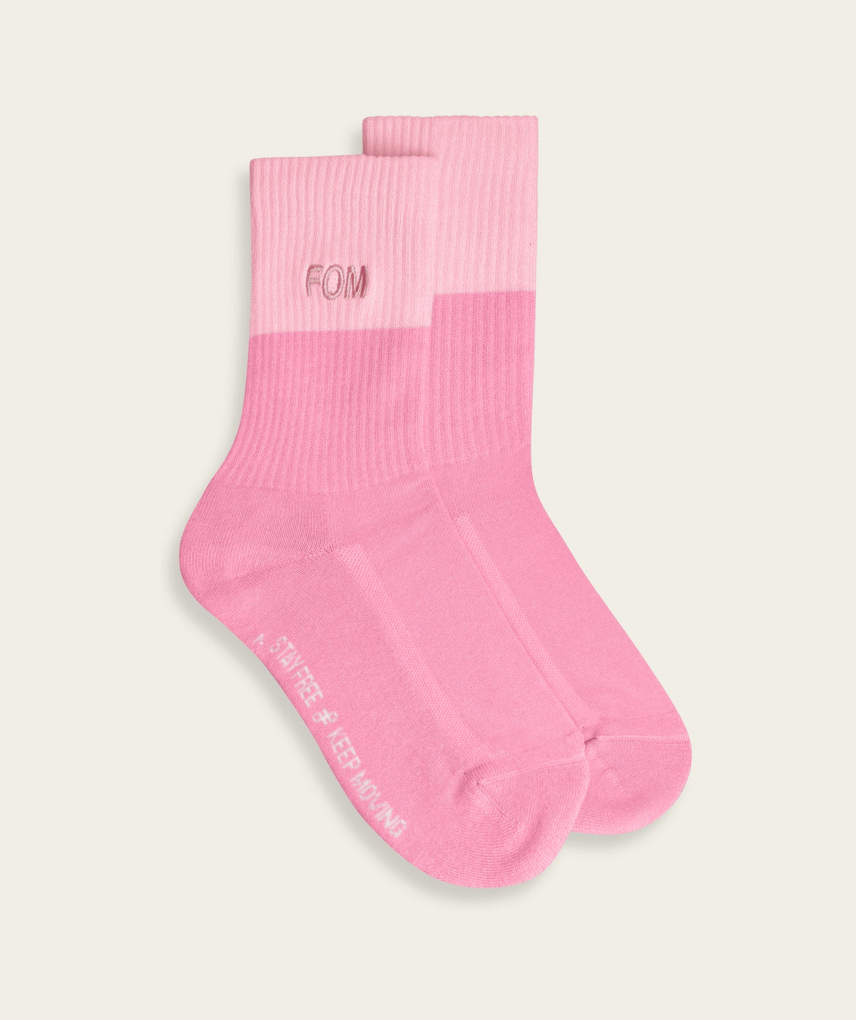 Ladies Crew Sock - Light Pink/ Dark Pink