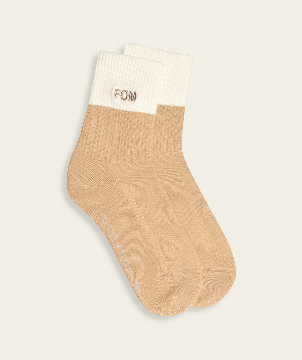 Ladies Crew Sock - Light Stone/ Dark Stone
