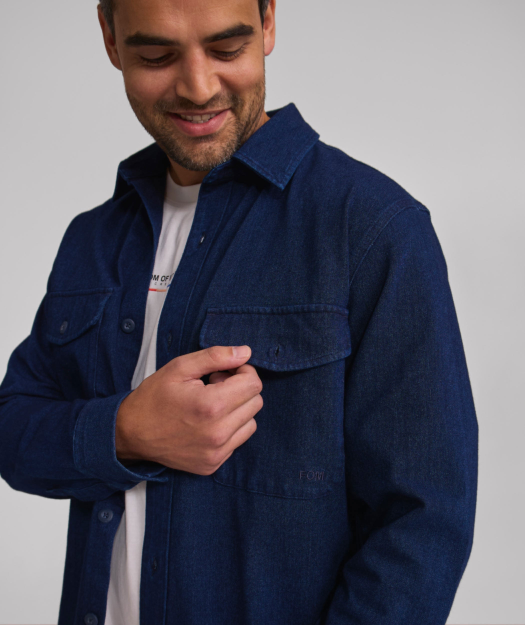 Mens Long Sleeve FreeMotion Shirt  - Indigo