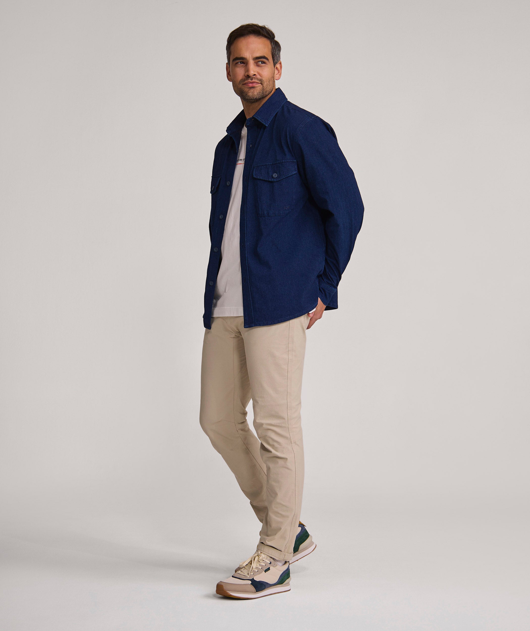 Mens Long Sleeve FreeMotion Shirt  - Indigo