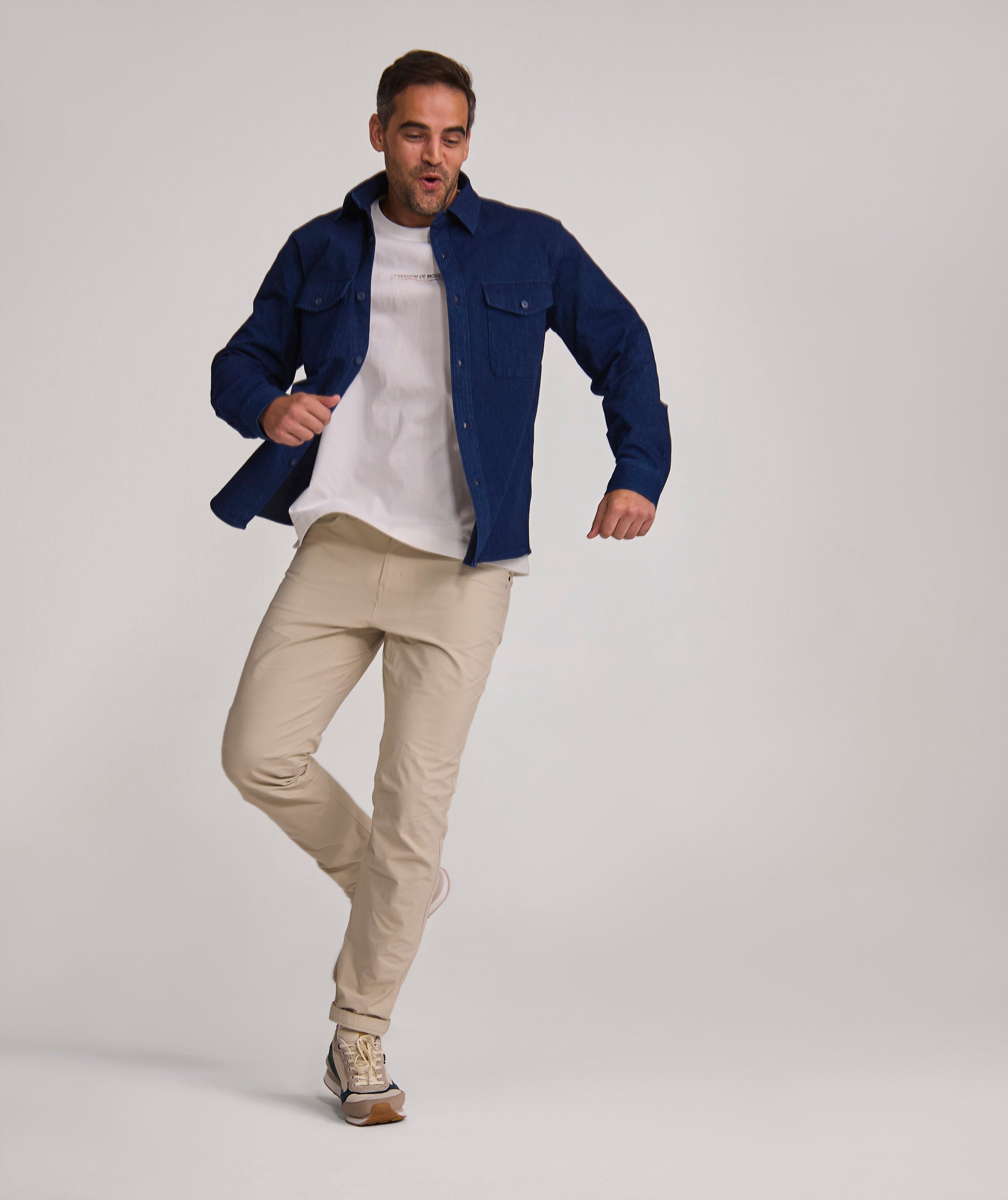 Mens Long Sleeve FreeMotion Shirt  - Indigo
