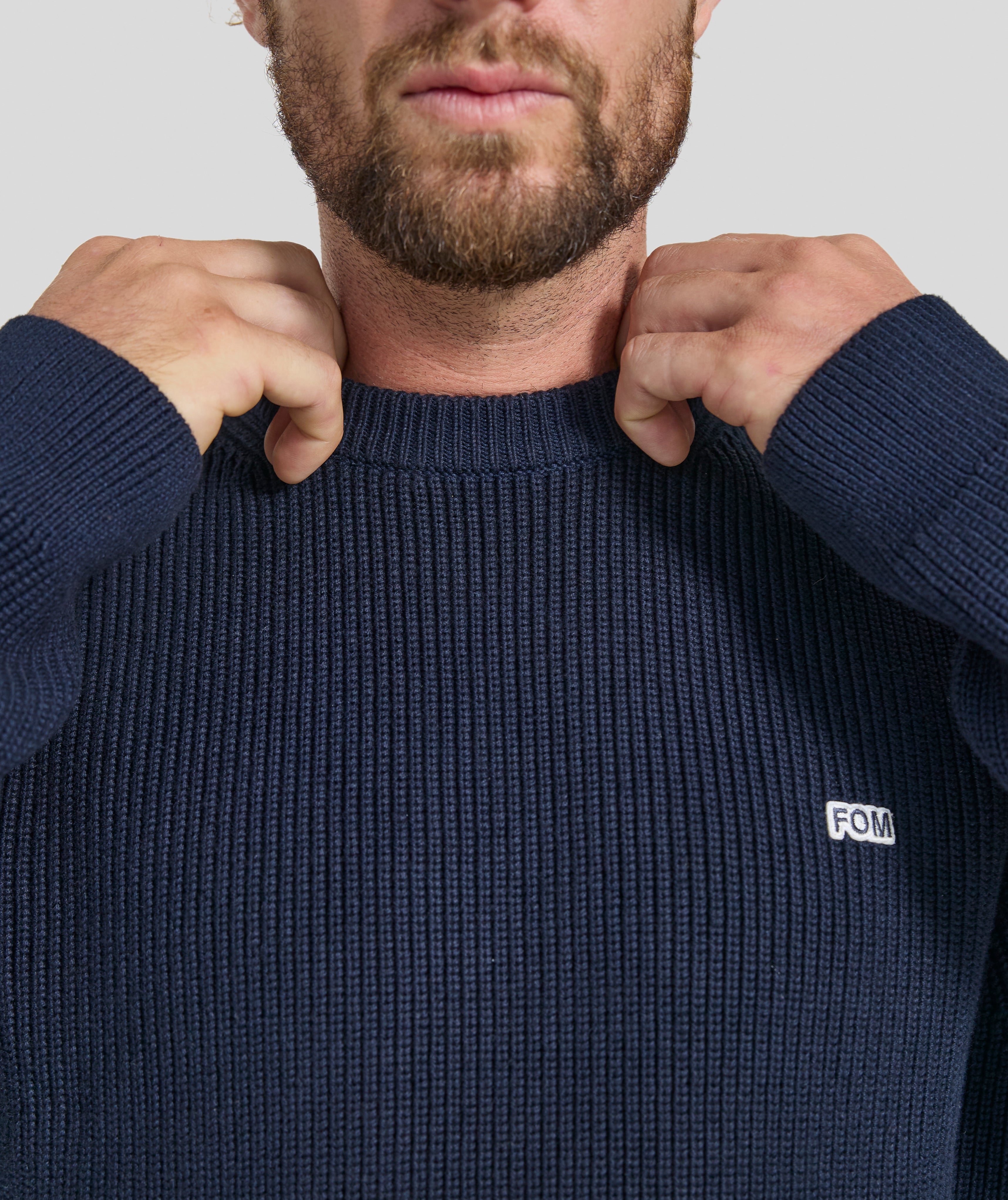 Mens Chunky Knitwear - Navy
