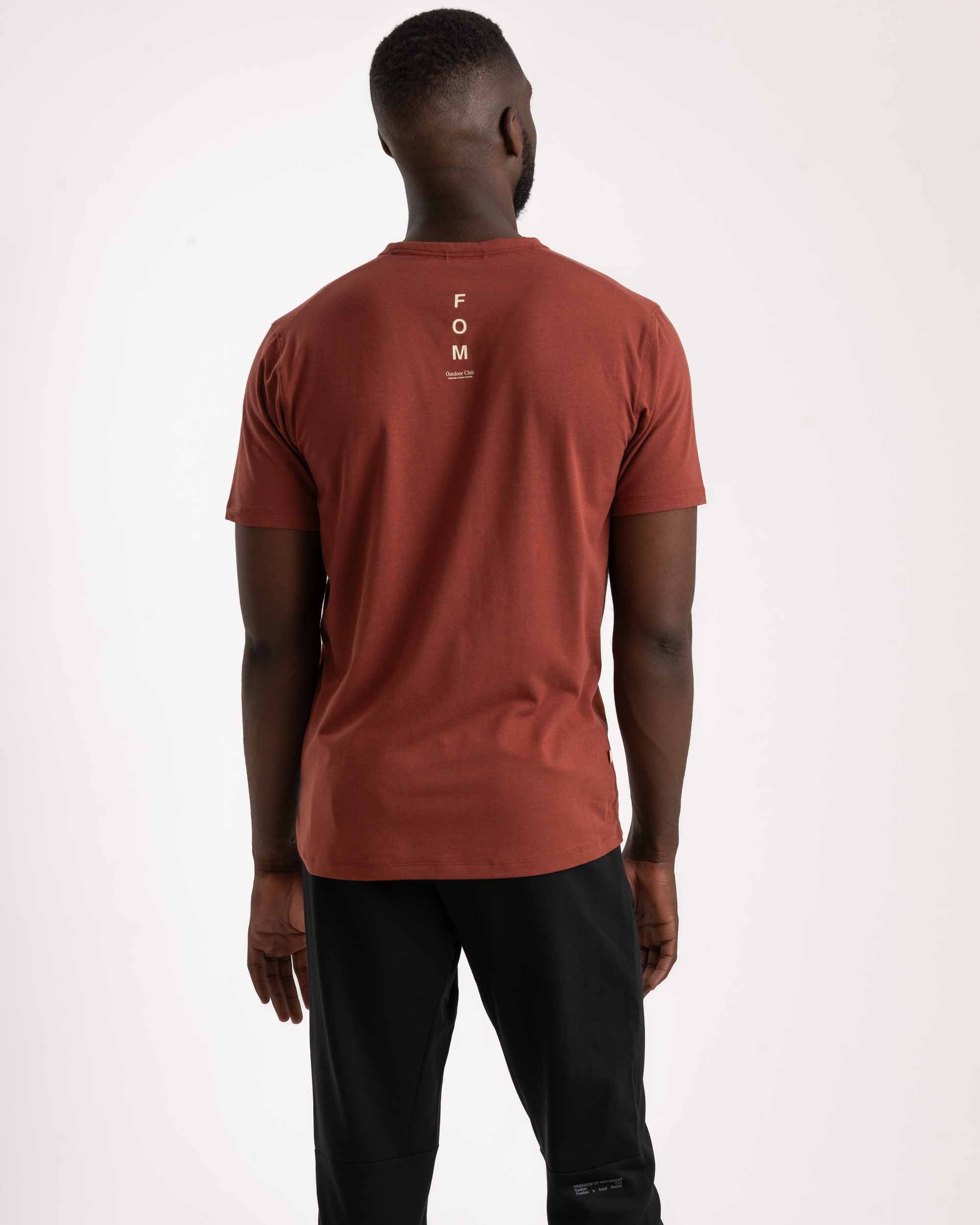 Heren Veelzijdig Outdoor T-shirt - Redwood