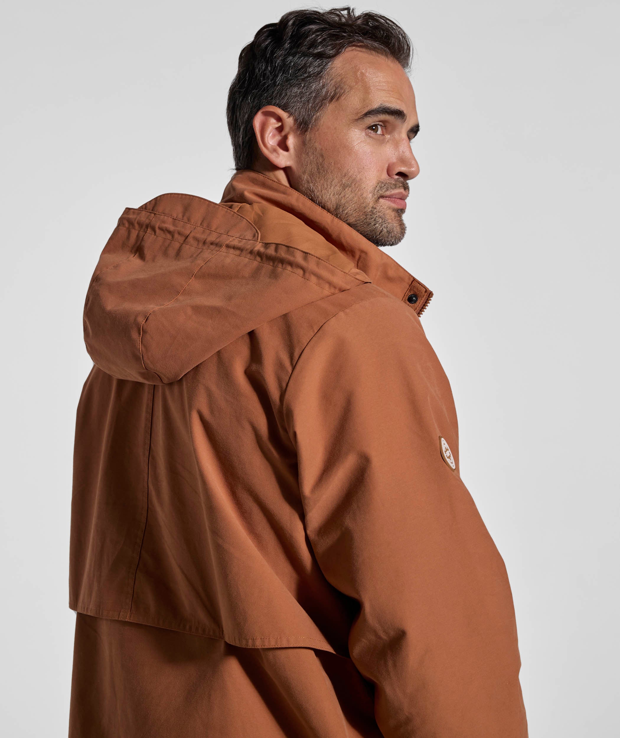 Mens Cotton Blend Anorak - Clay