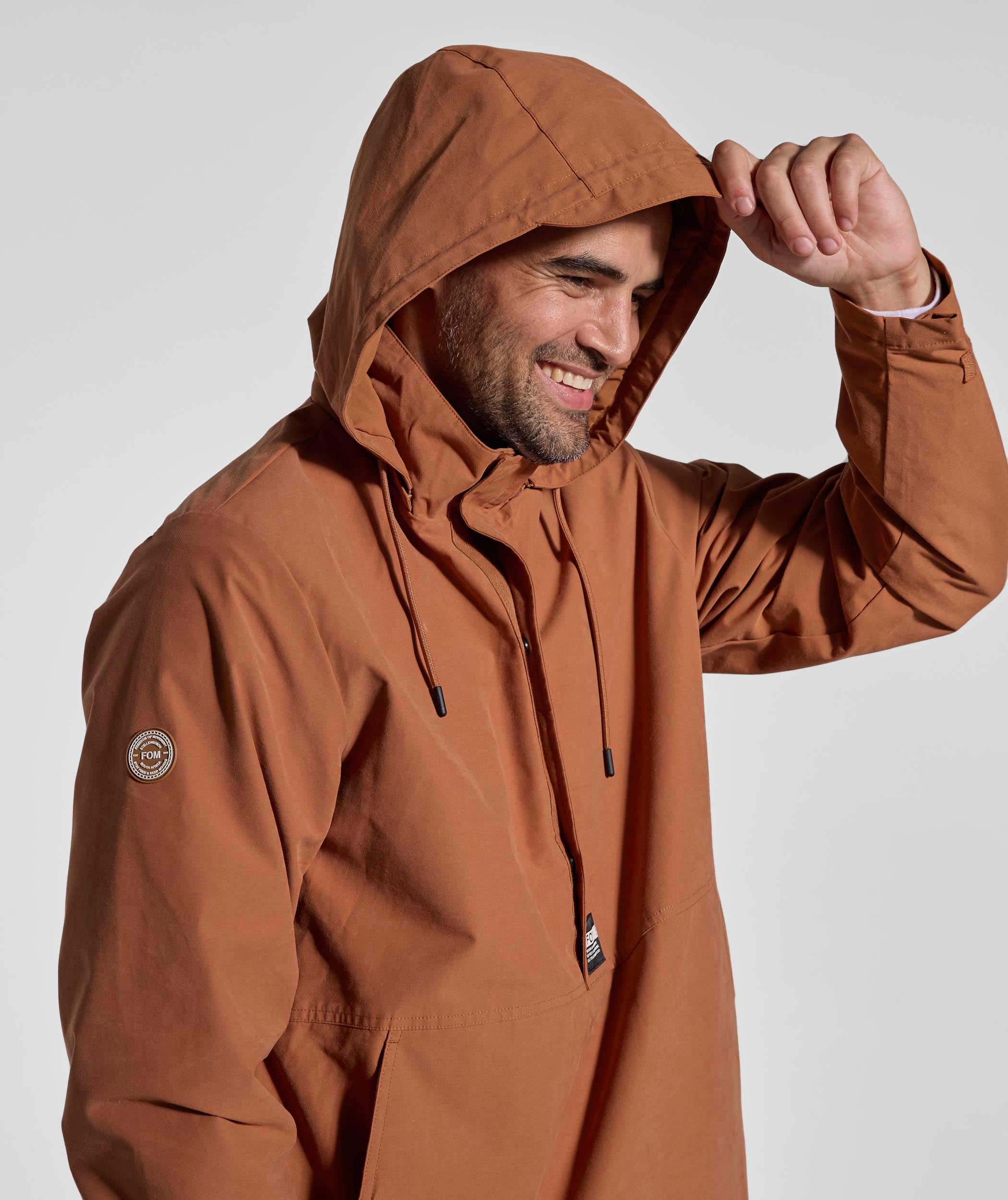 Mens Cotton Blend Anorak - Clay
