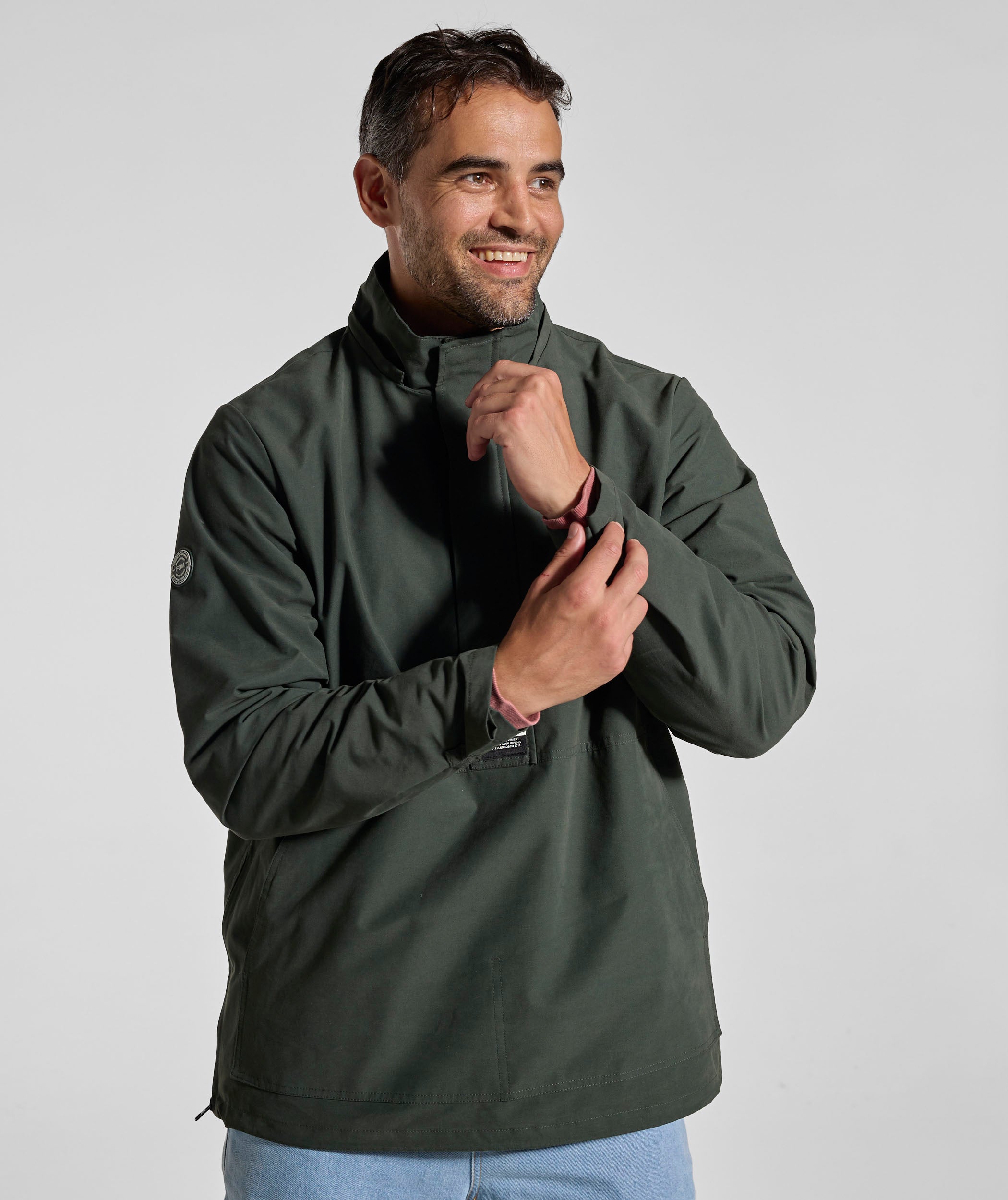 Mens Cotton Blend Anorak - Forest