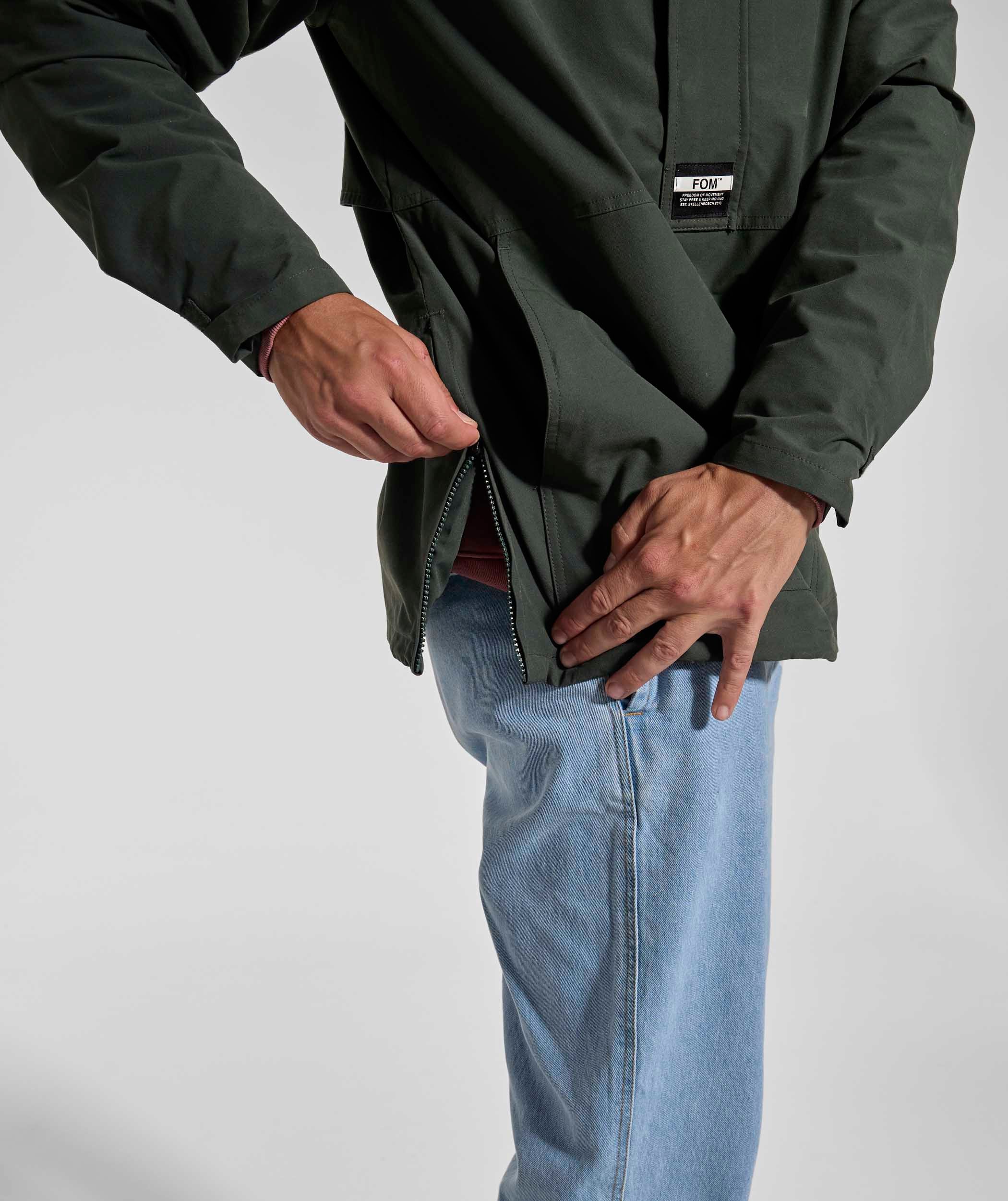 Mens Cotton Blend Anorak - Forest