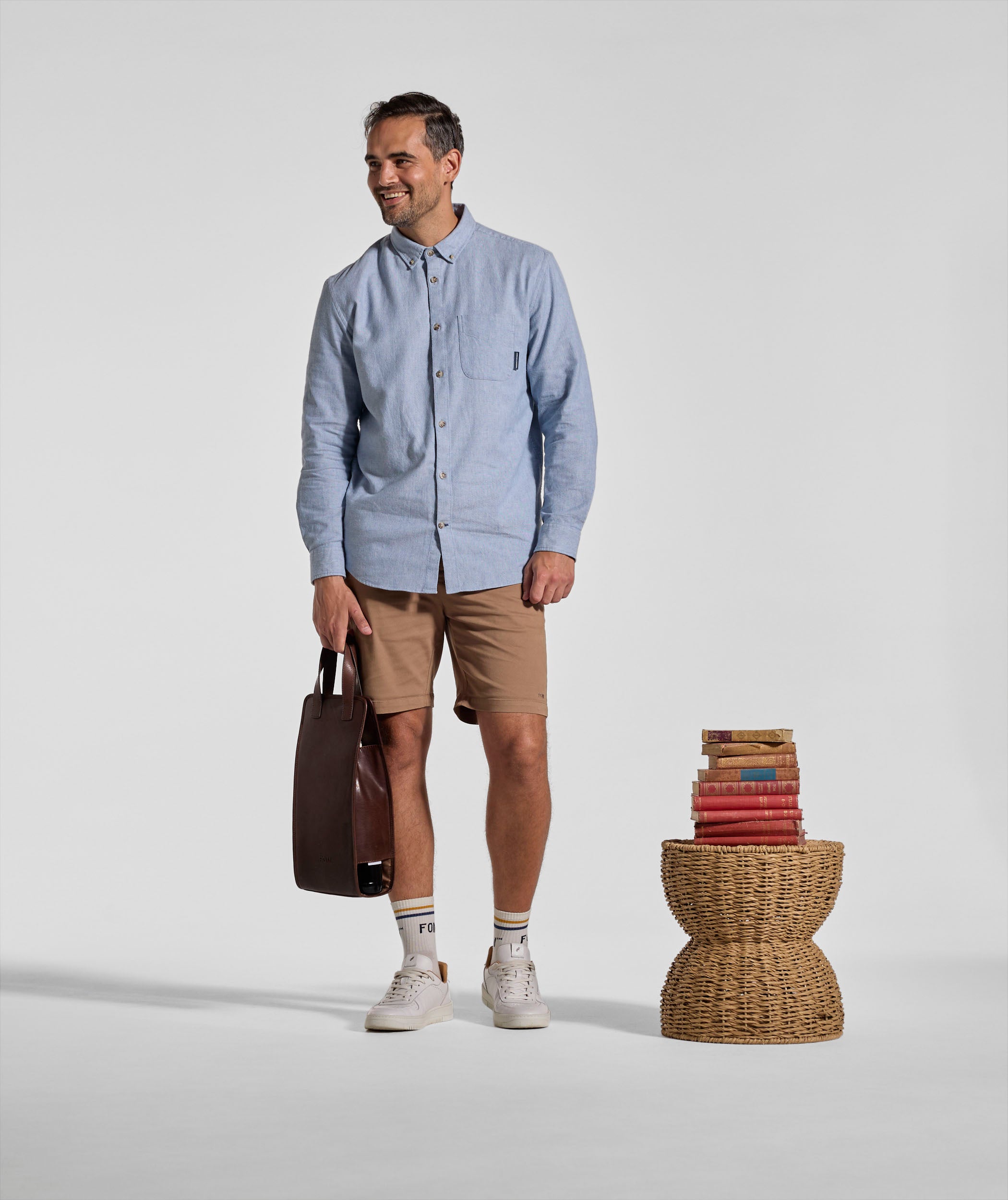 Mens Cotton Blend Shirt - Blue