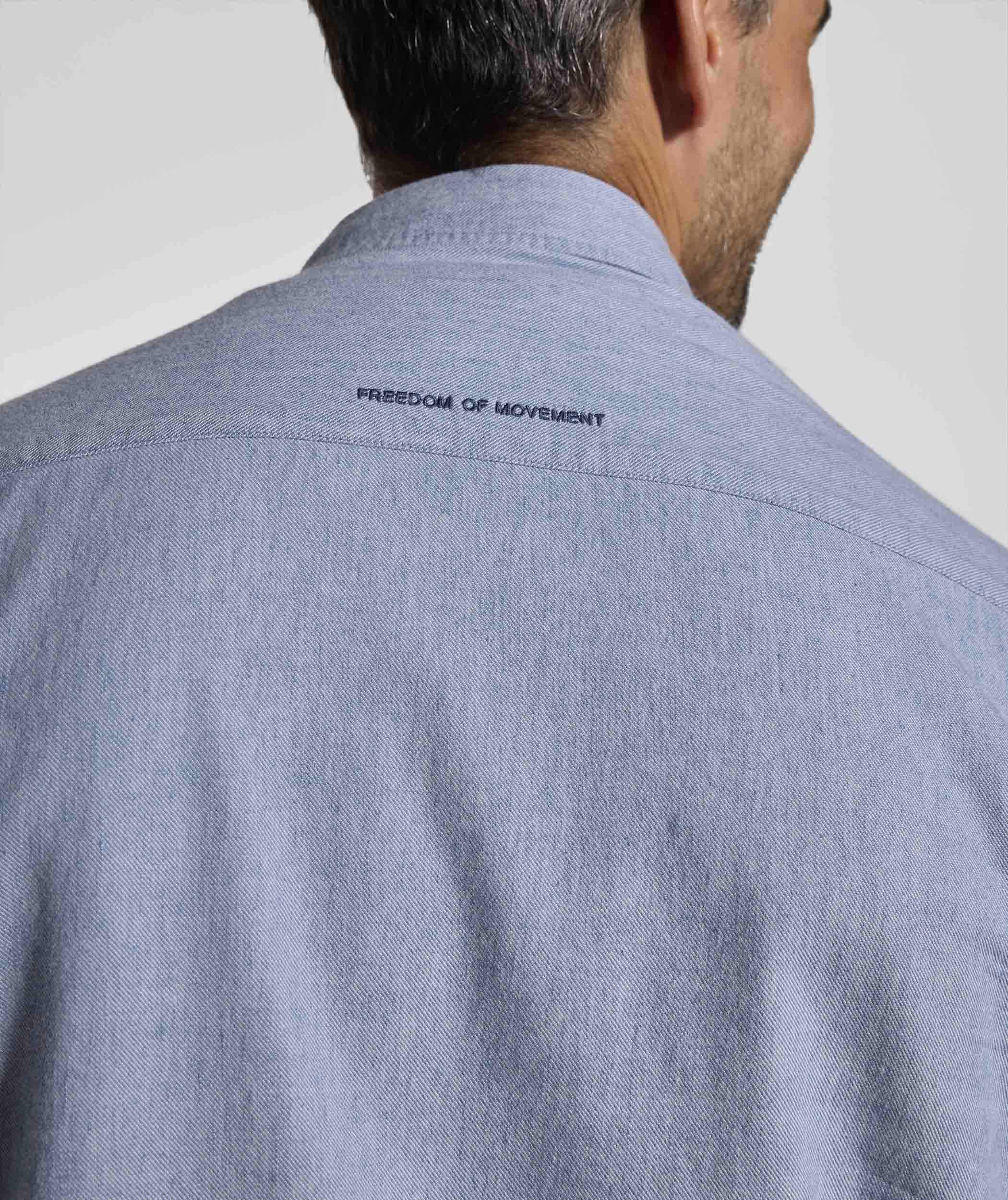 Mens Cotton Blend Shirt - Blue