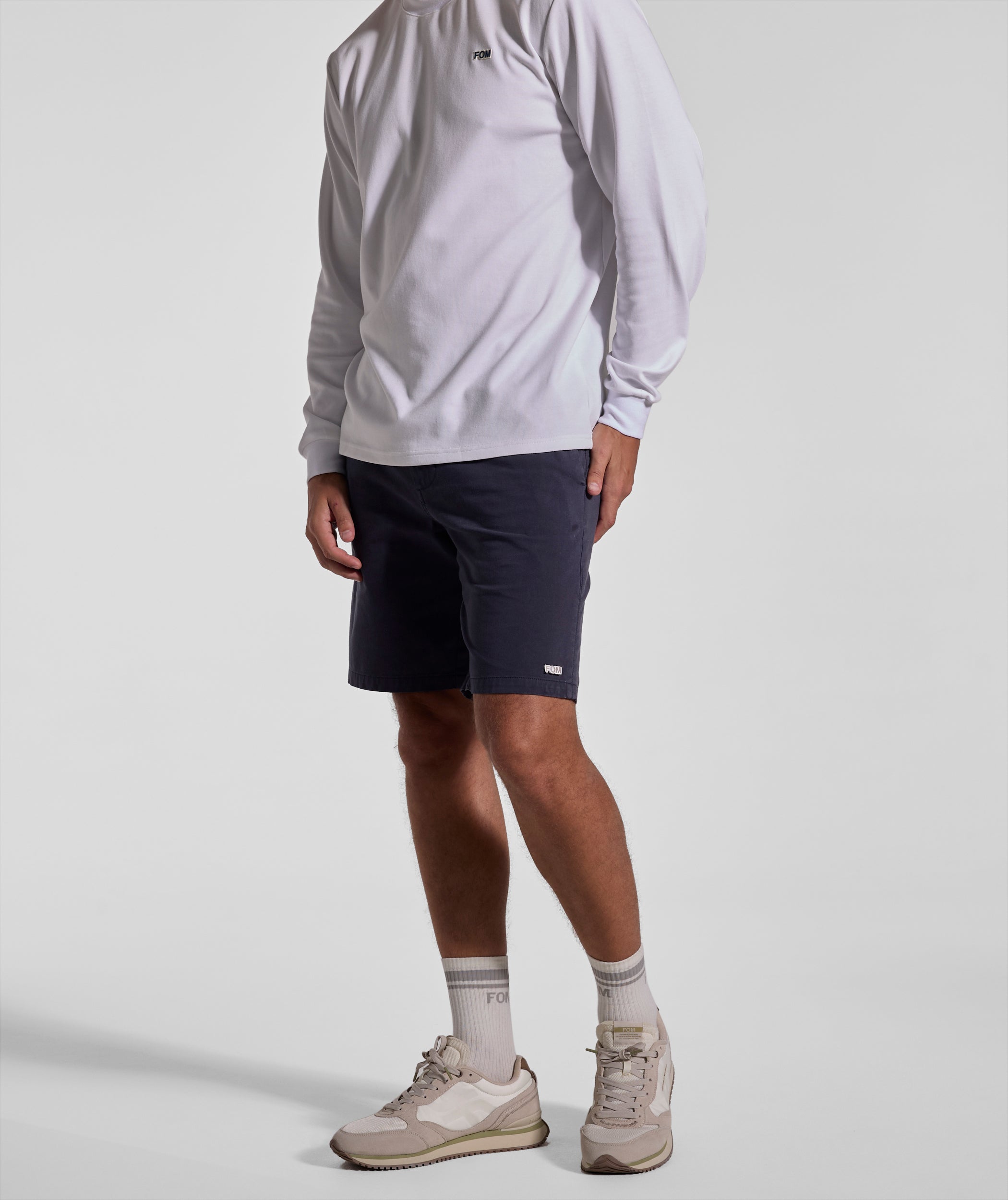 Mens Cotton Twill Chino Shorts - Navy