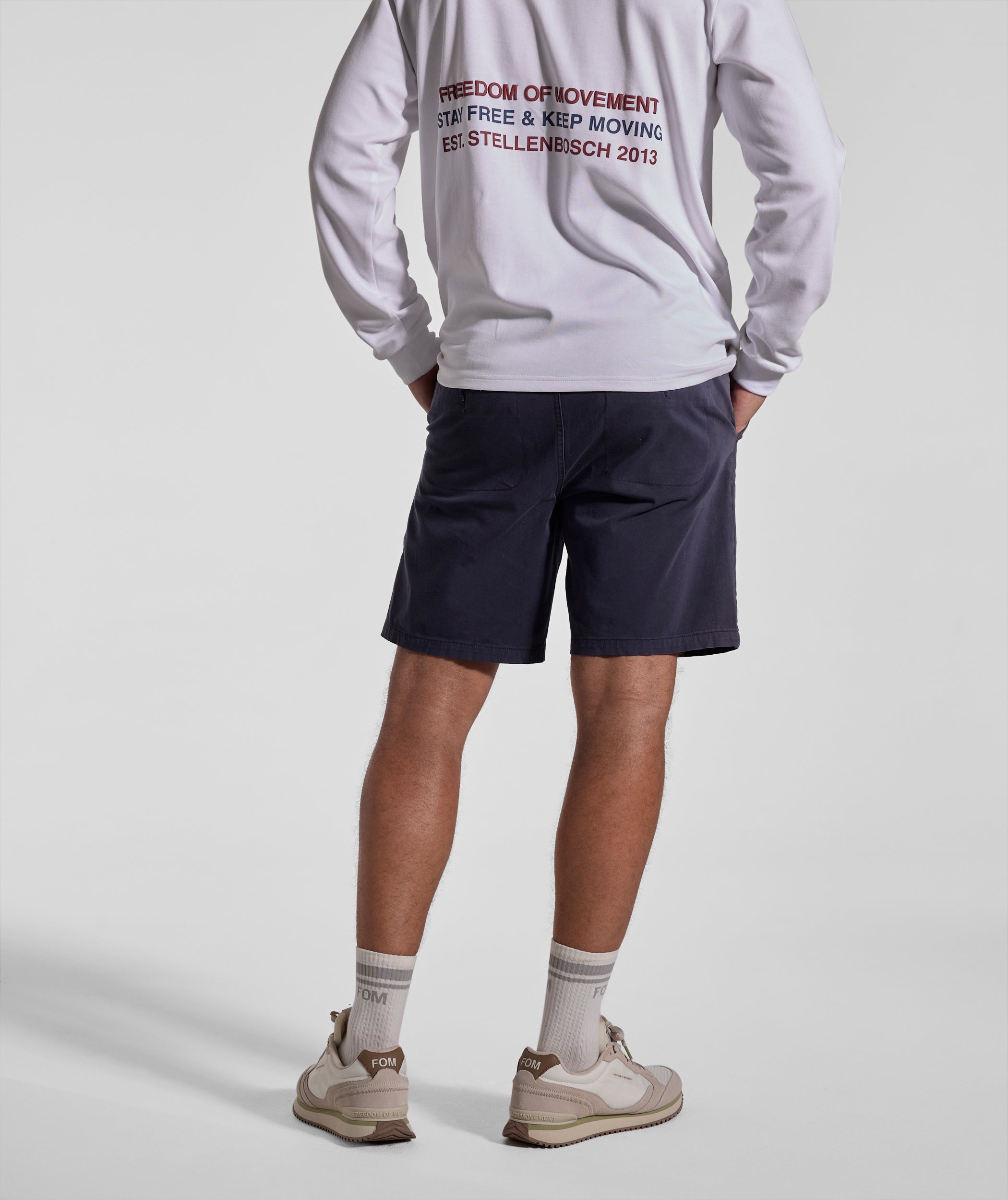 Mens Cotton Twill Chino Shorts - Navy