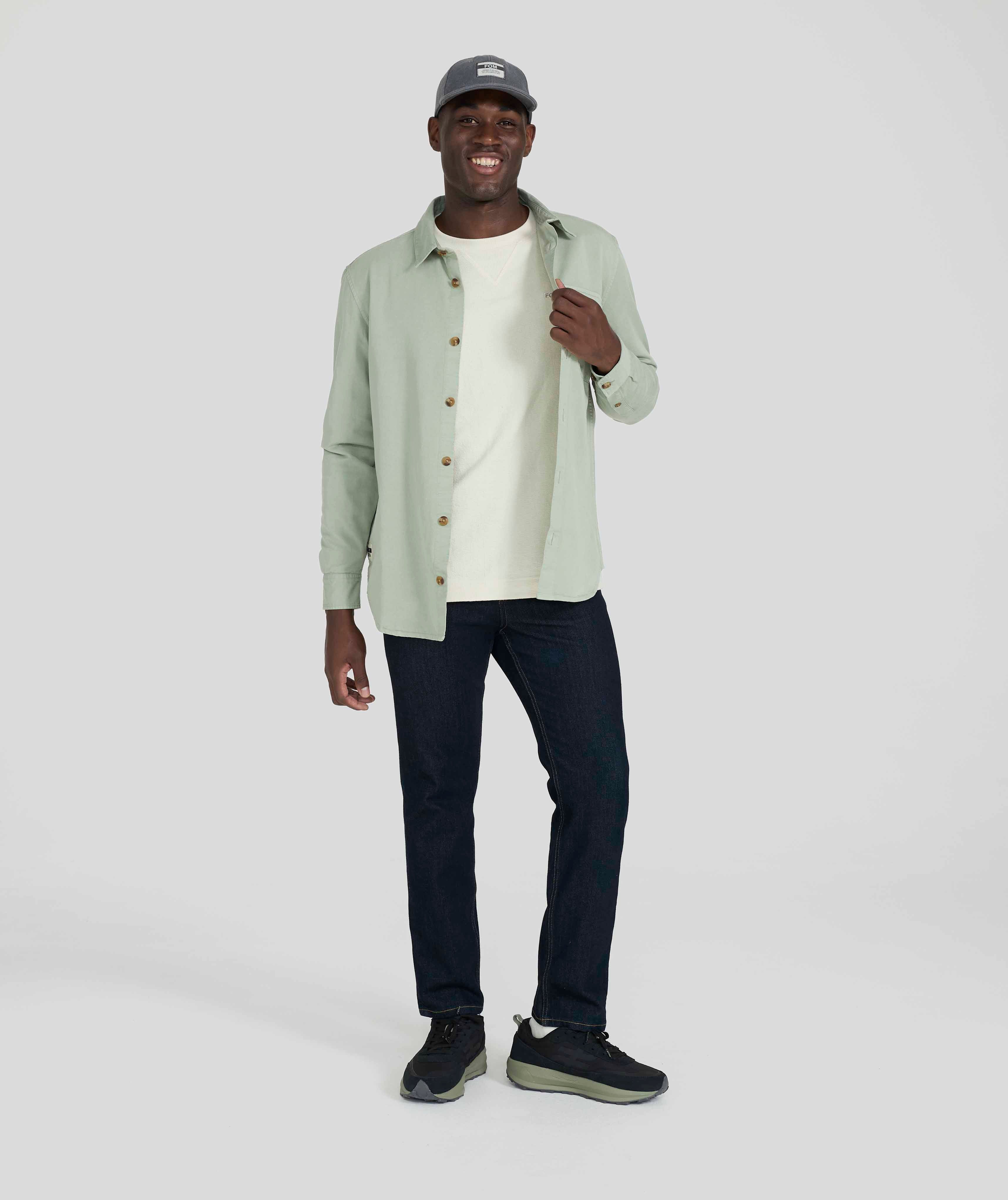 Mens Cotton Twill Shirt -  Willow Green