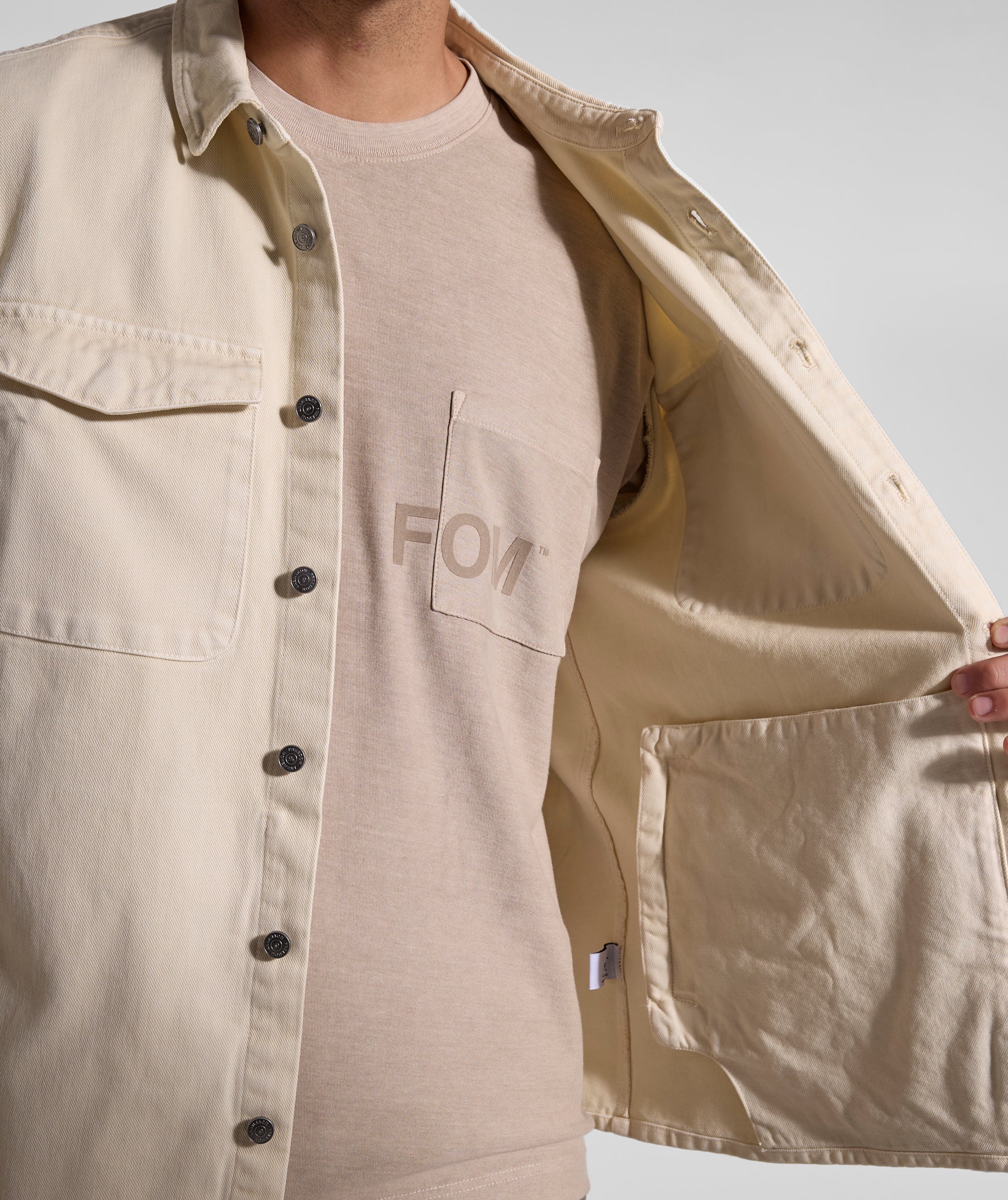 Mens Denim Jacket - Ecru