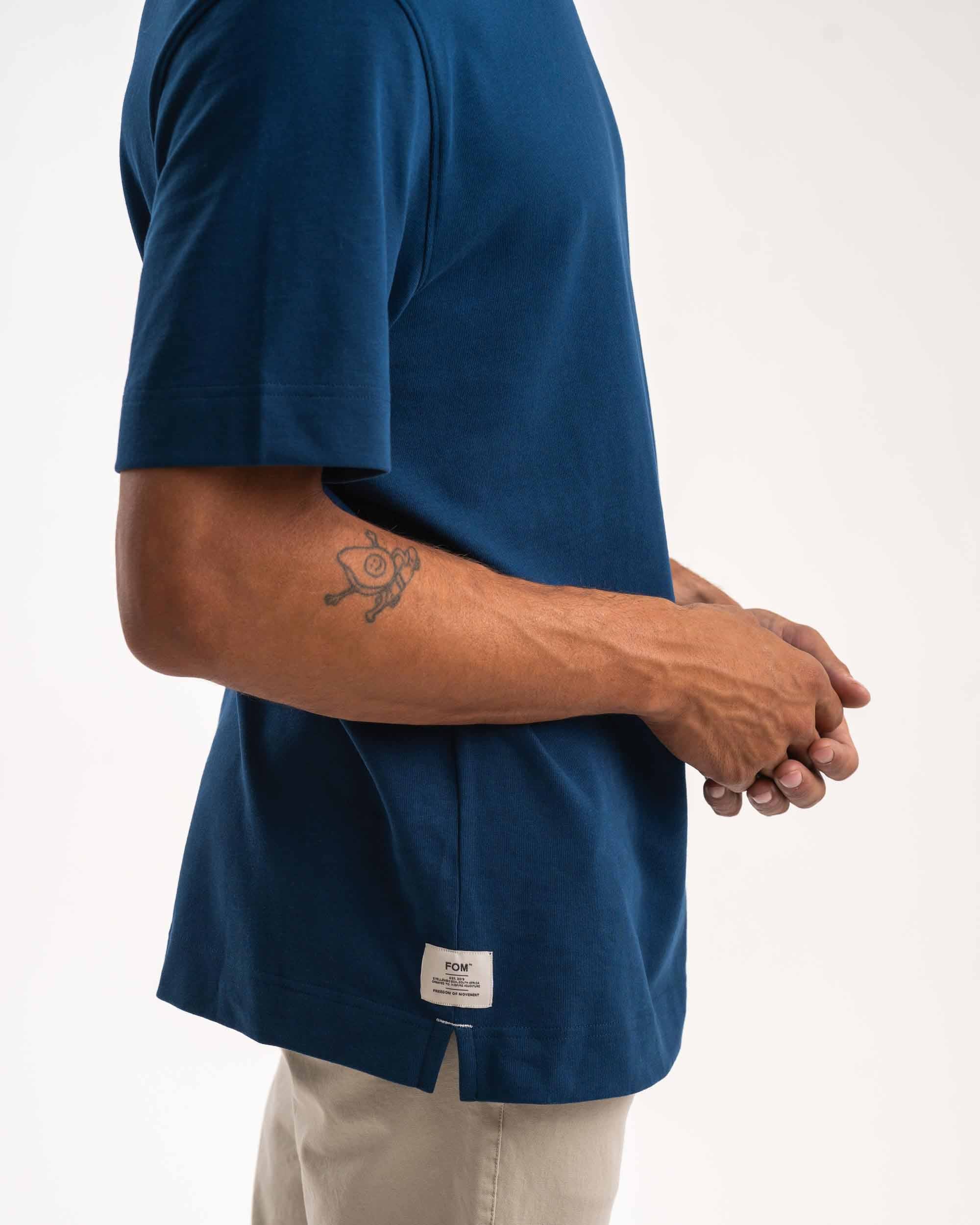 Heren Heavyweight Tee - Diepblauw