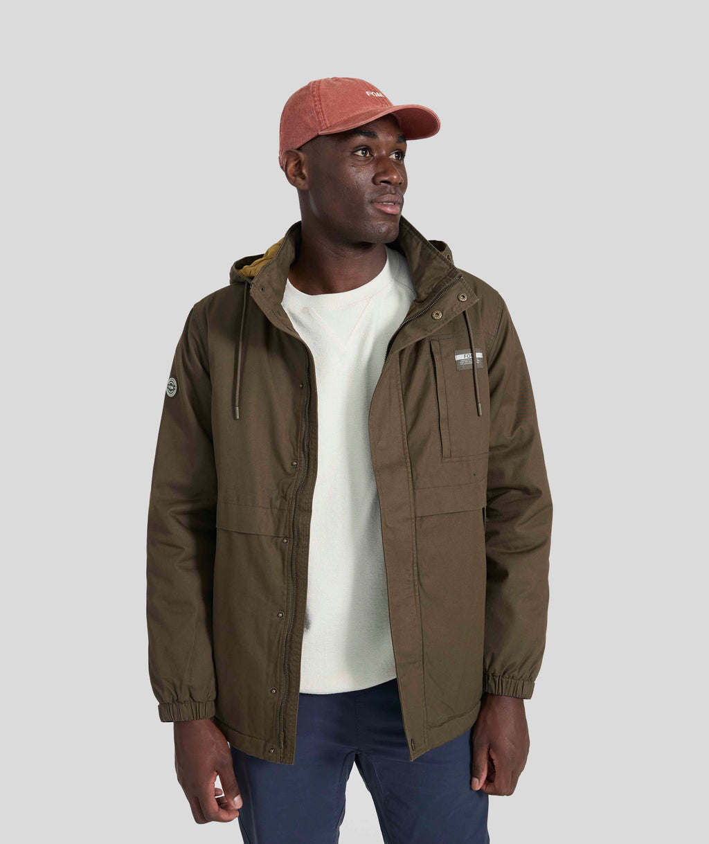 Freedom of Movement UK Mens Cotton Parka - Dark Olive