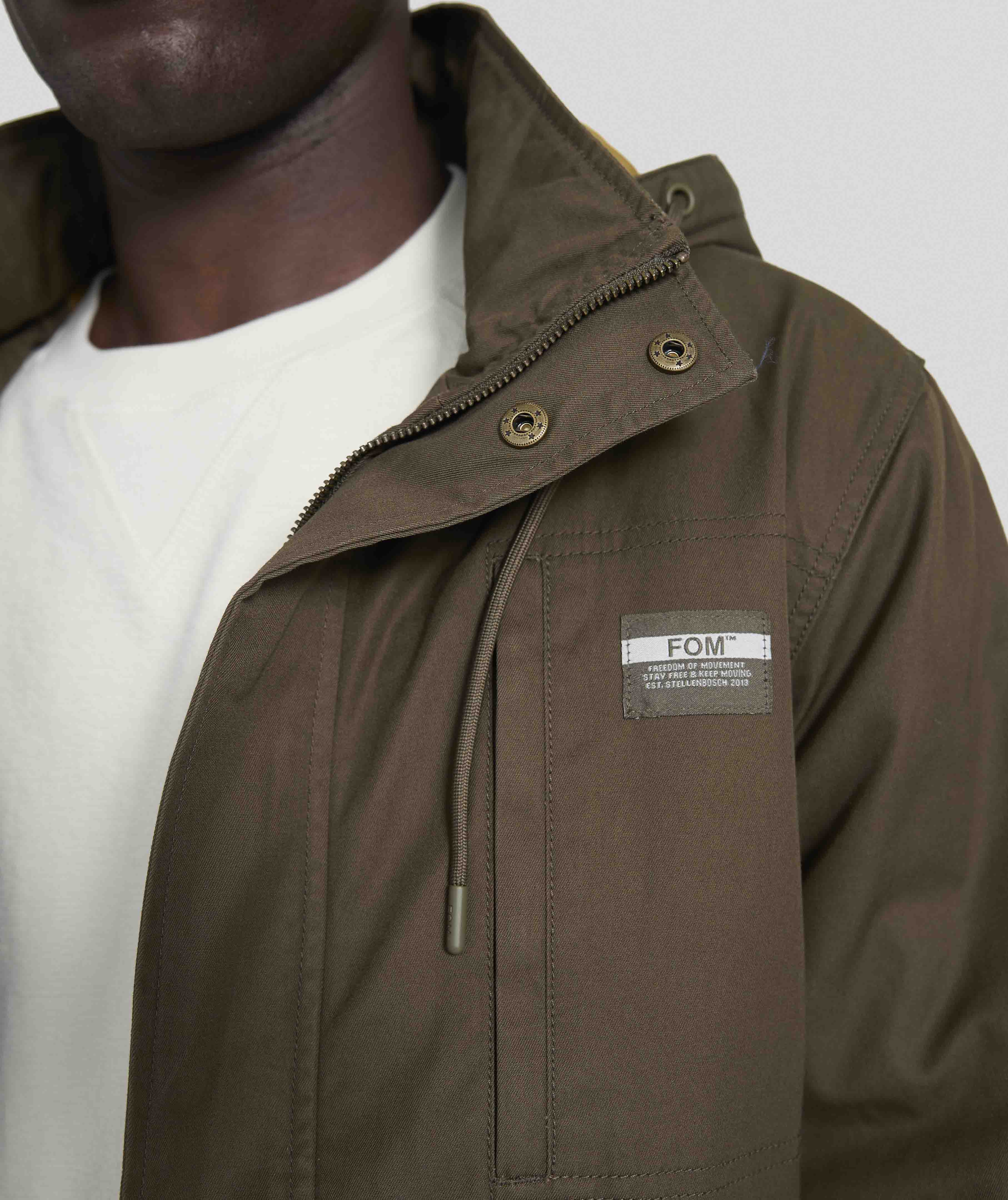 Mens Cotton Parka - Dark Olive