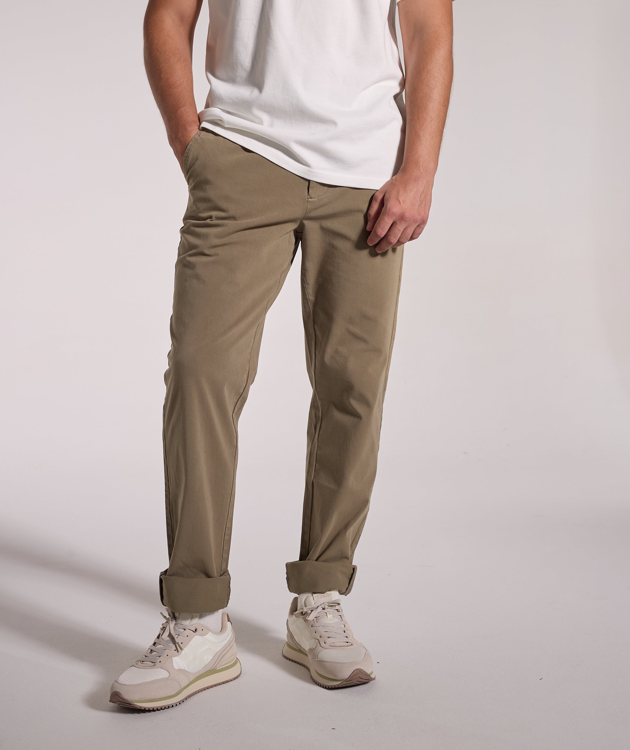 Mens Regular Fit Cotton Twill Chino - Olive