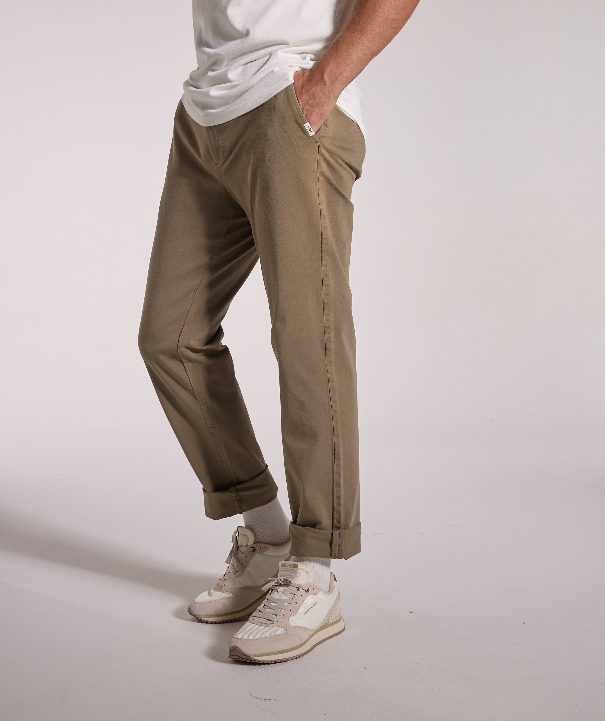 Mens Regular Fit Cotton Twill Chino - Olive